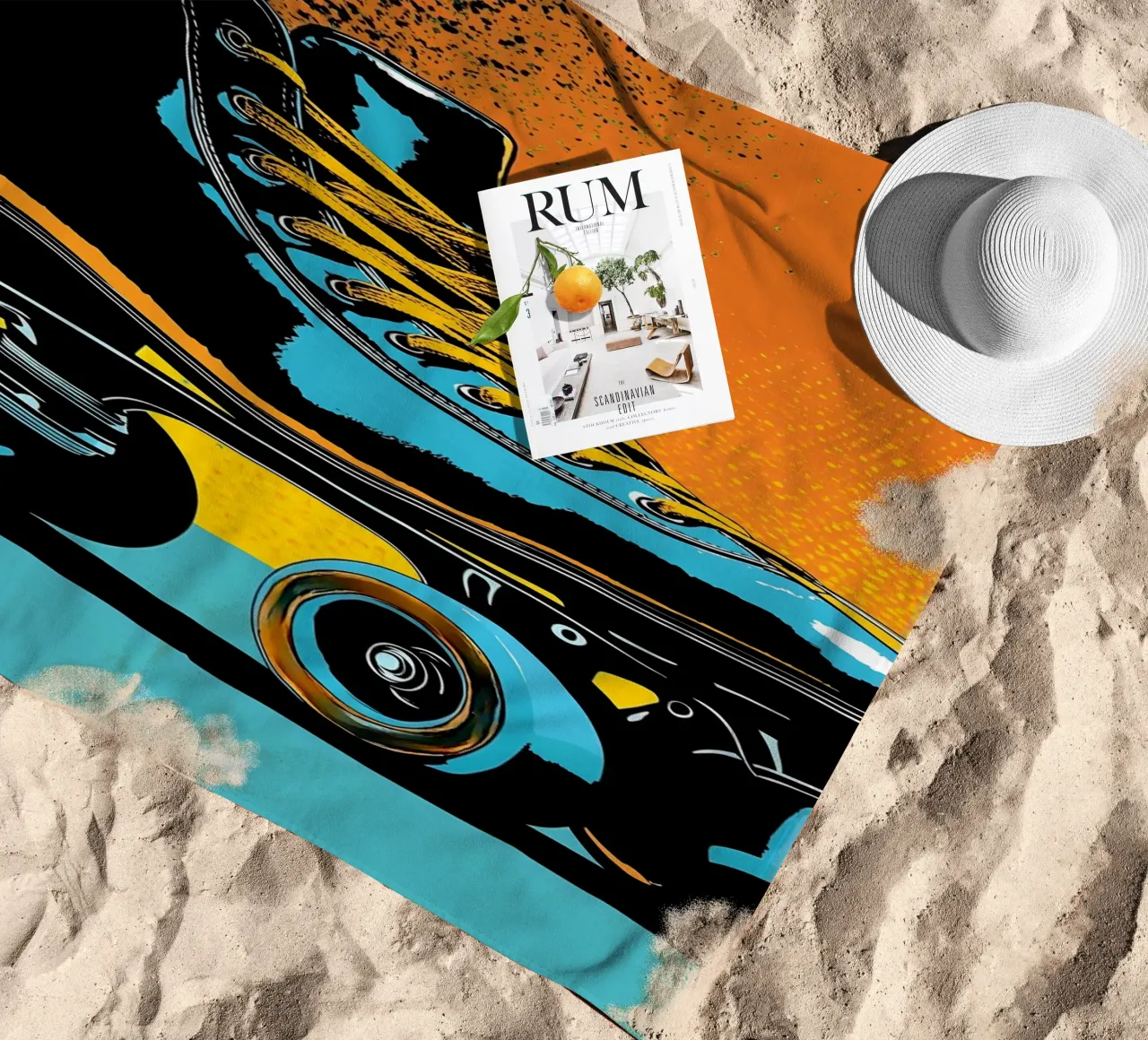 Pattini a rotelle - Pop Art telo mare da ColorCrash Gallery