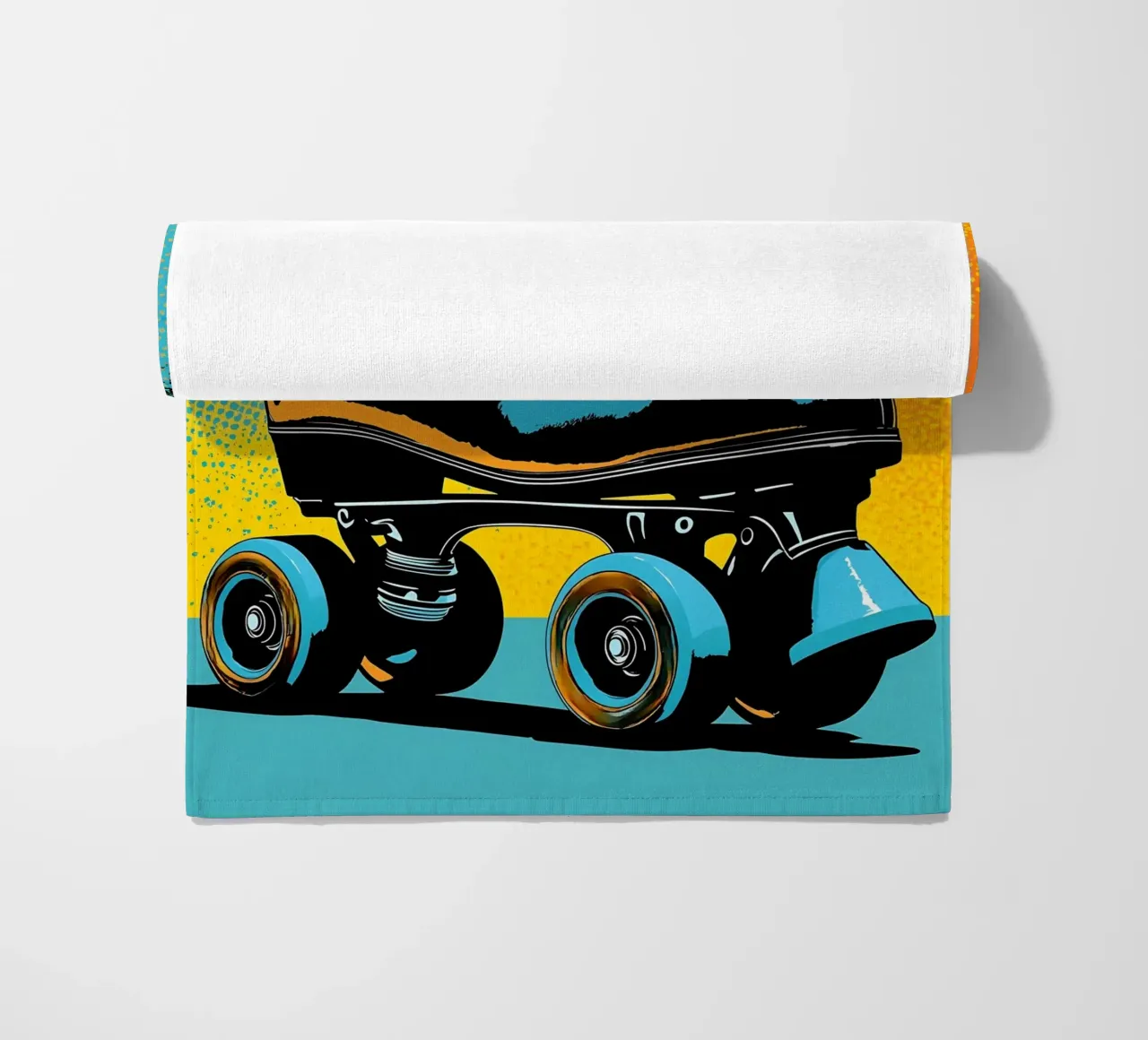 Pattini a rotelle - Pop Art telo mare da ColorCrash Gallery