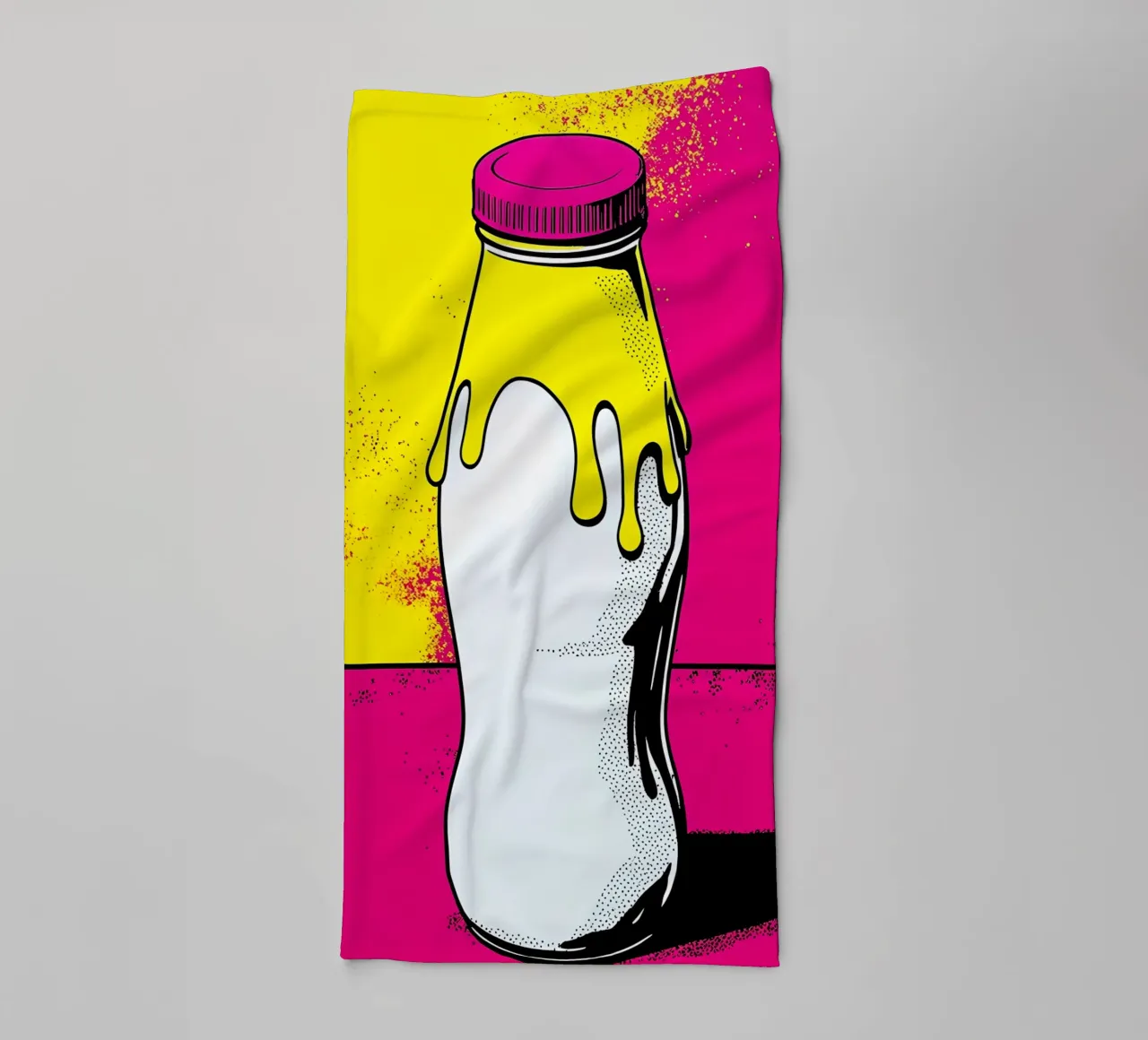 Bottiglia di latte - Pop Art asciugamano da bagno da ColorCrash Gallery