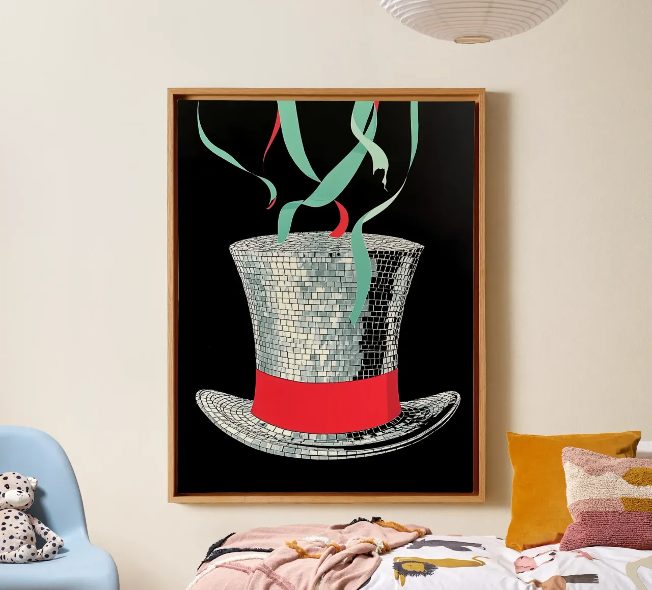 Cappello Disco Party - Pop Art tela con Cornice a cassetta da ColorCrash Gallery