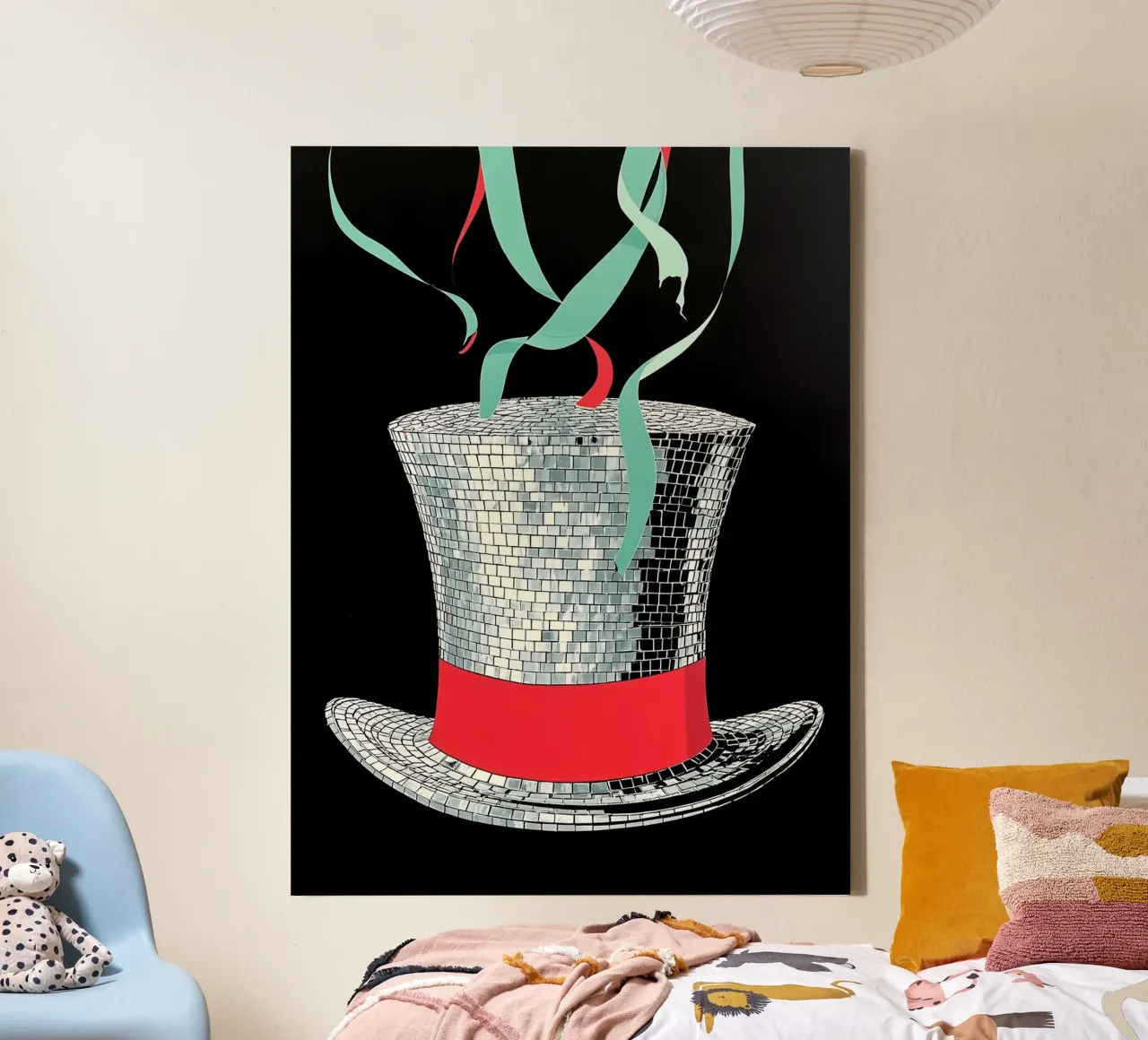 Cappello Disco Party - Pop Art tela con Cornice a cassetta da ColorCrash Gallery