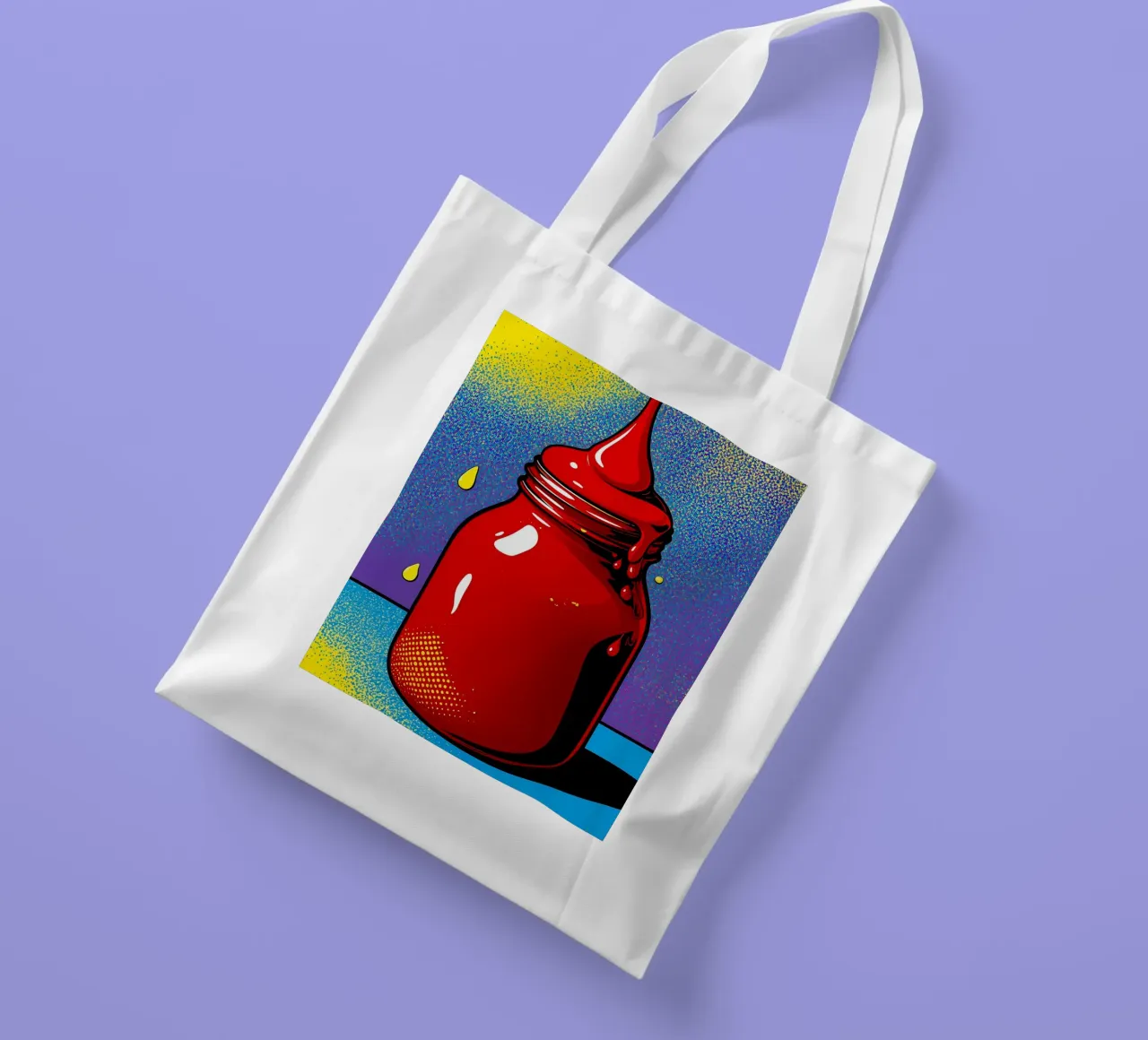 Ketchup - Pop-Art Jutebeutel von ColorCrash Gallery