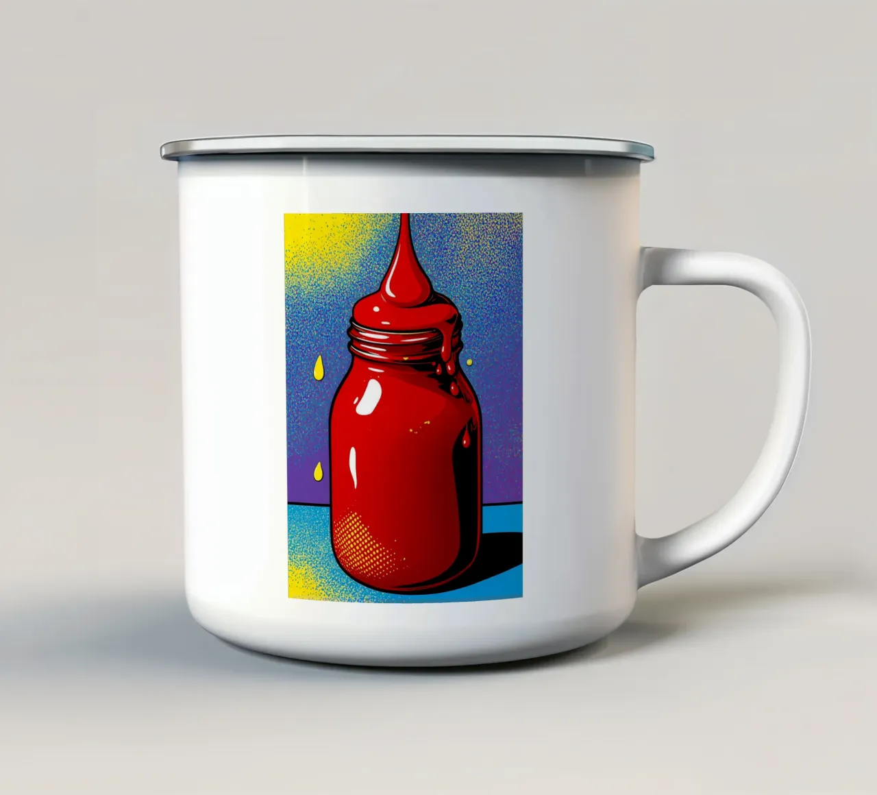 Ketchup - Pop Art tazza in smalto da ColorCrash Gallery