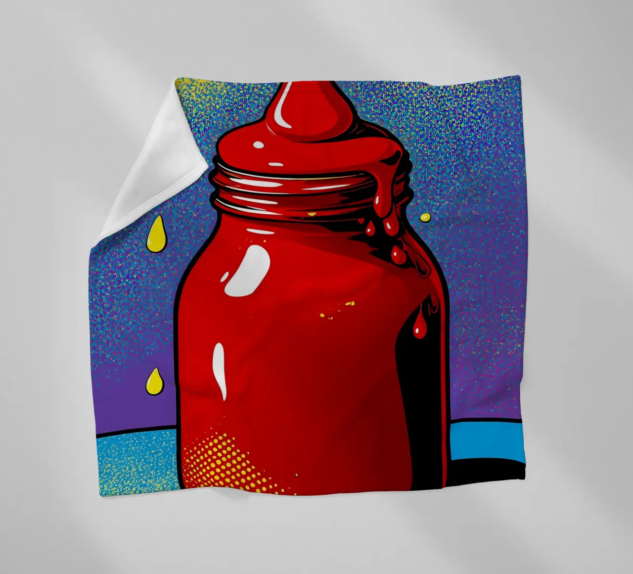 Ketchup - Pop Art coperta in pile da ColorCrash Gallery