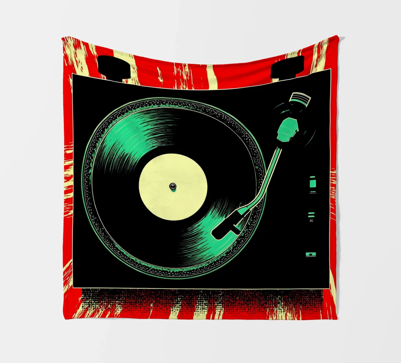 Disco in vinile con giradischi - Pop Art coperta in pile da ColorCrash Gallery