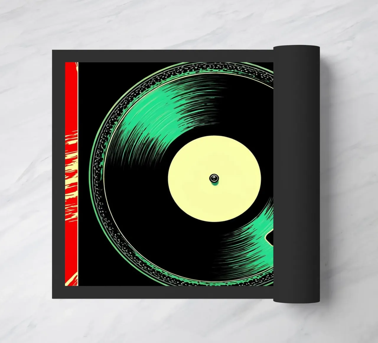 Disco in vinile con giradischi - Pop Art zerbino da ColorCrash Gallery