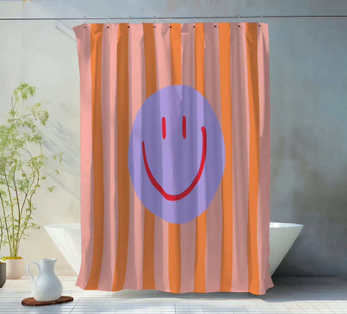 Smile Stripes shower curtain by KRUTH DESIGN