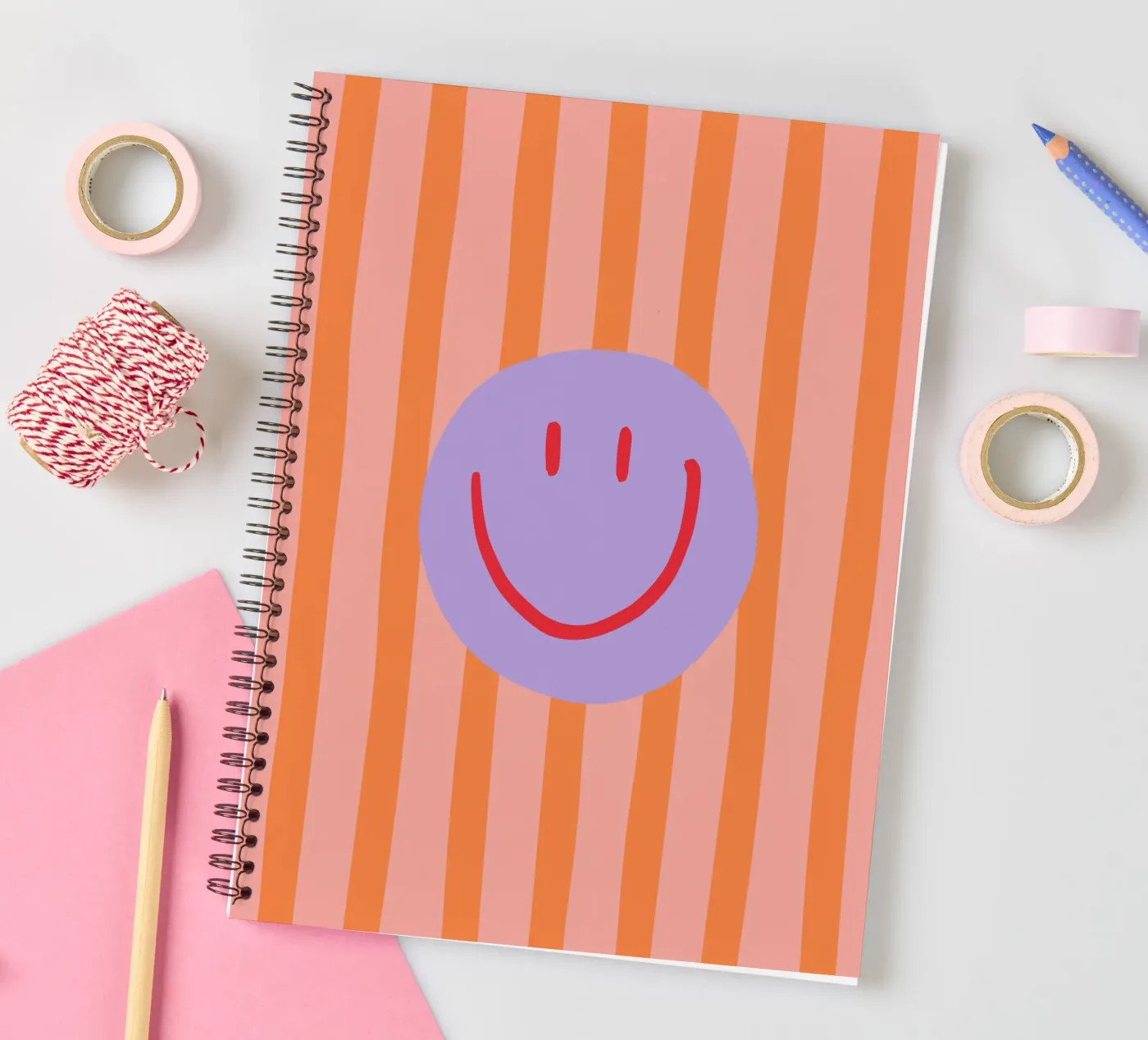 Smile Stripes spiral notebook by KRUTH DESIGN