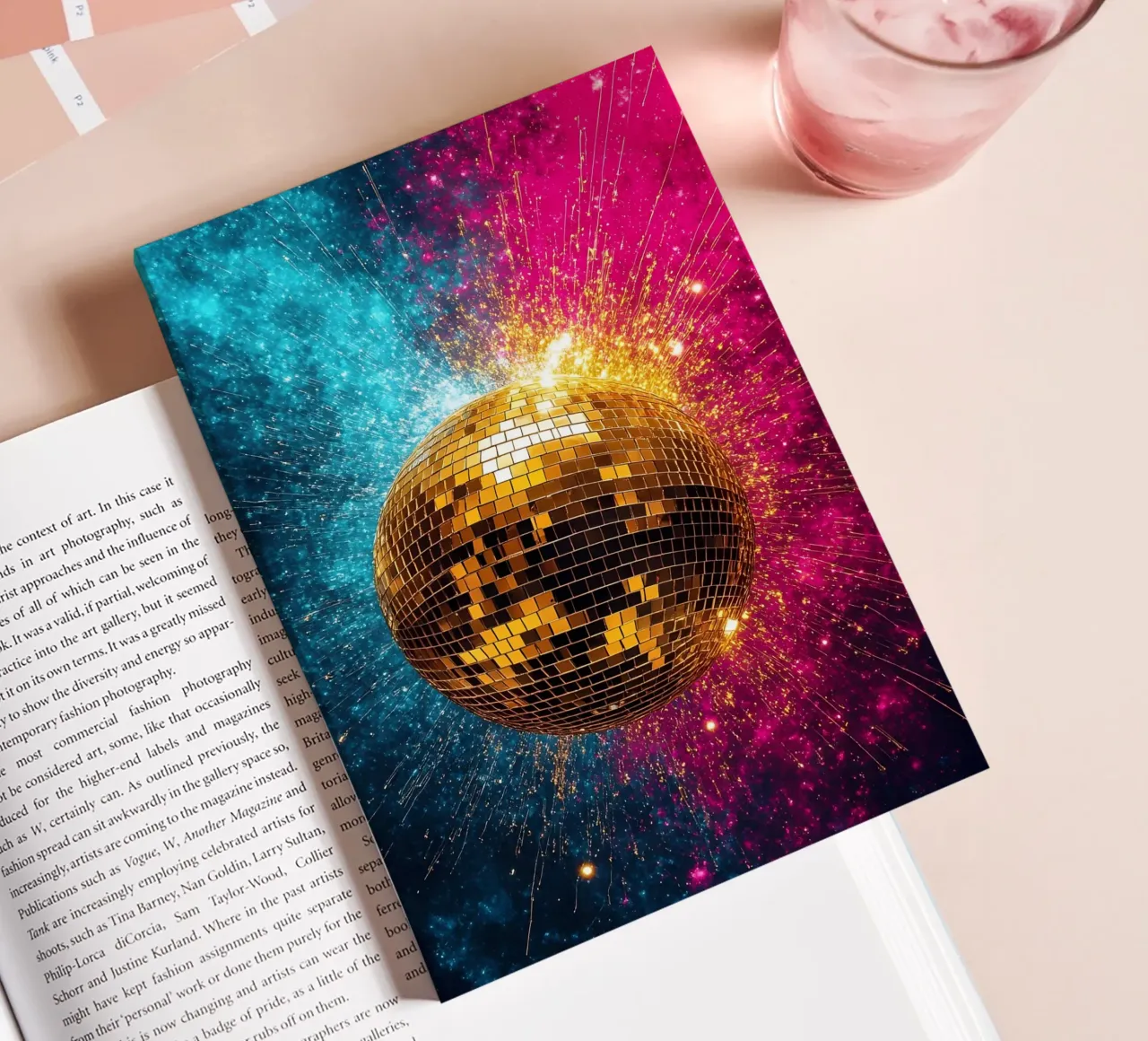 Fonkelende discobal - Pop Art notitieboek van ColorCrash Gallery