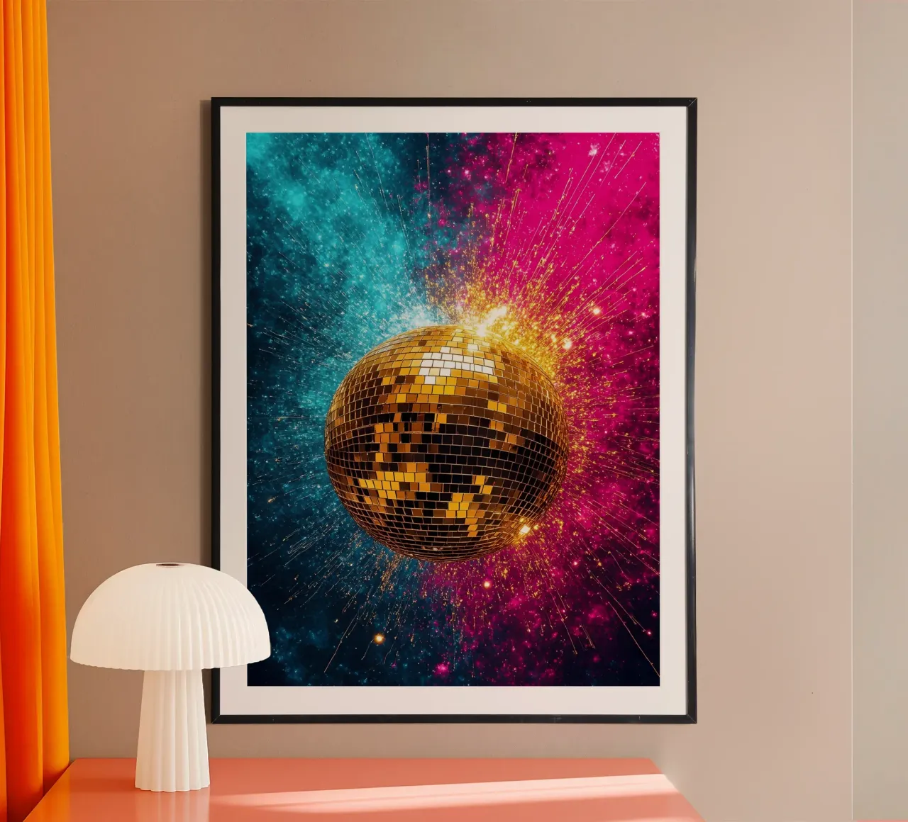 Funkelnde Discokugel - Pop Art Poster von ColorCrash Gallery