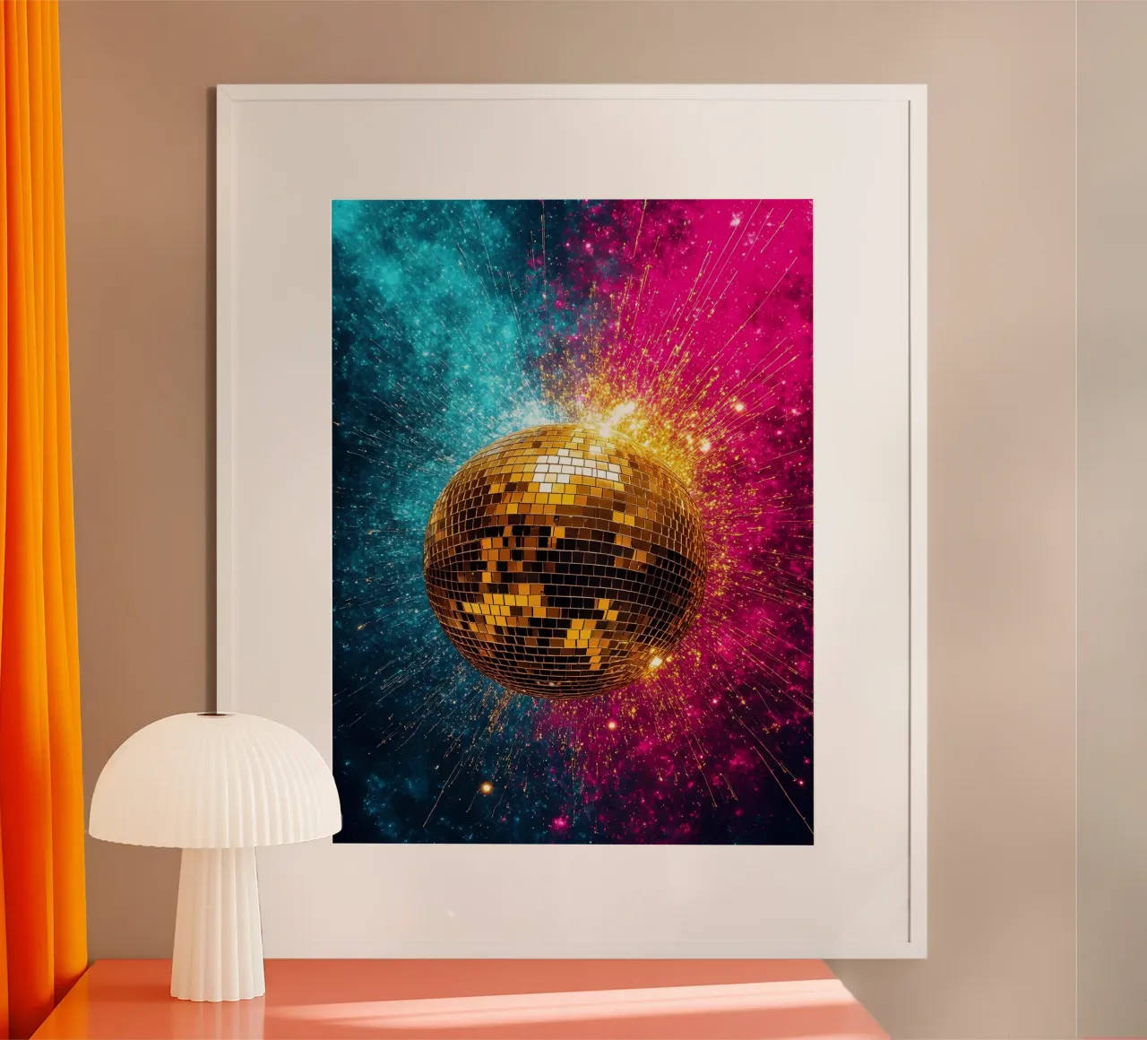 Funkelnde Discokugel - Pop Art Poster von ColorCrash Gallery