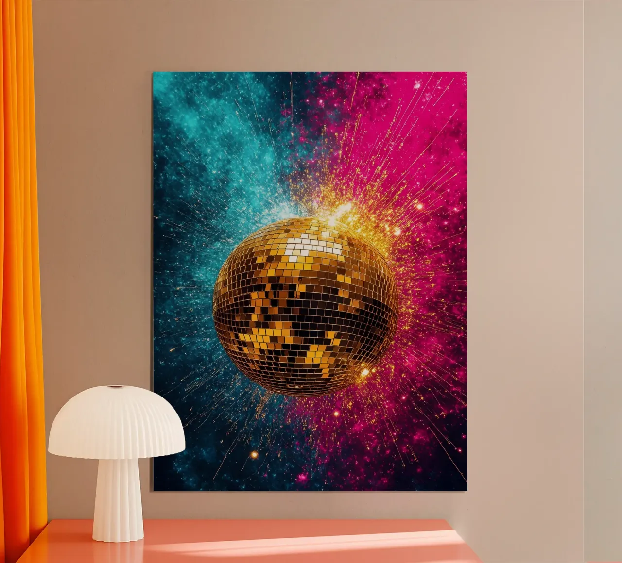 Funkelnde Discokugel - Pop Art Poster von ColorCrash Gallery