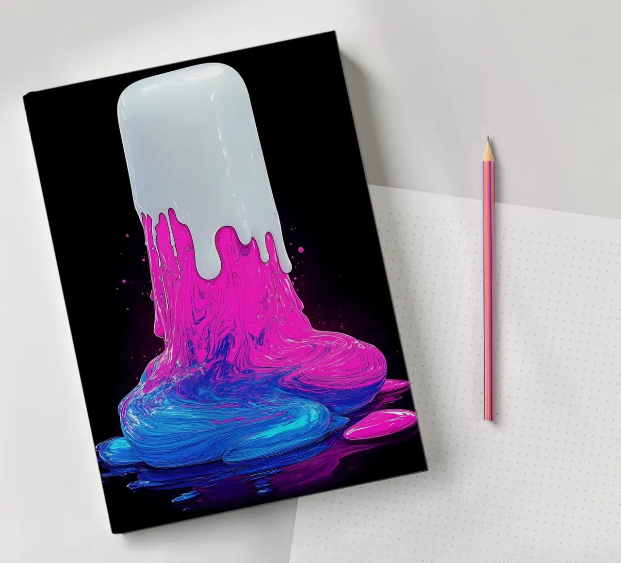Melting Colorful Ice - Pop Art notebook by ColorCrash Gallery