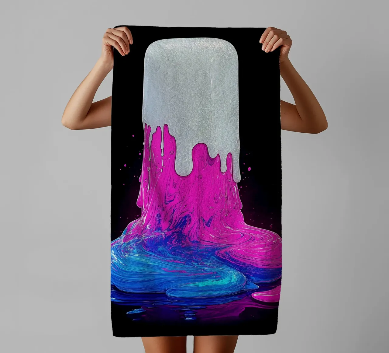 Ghiaccio colorato che si scioglie - Pop Art asciugamano da bagno da ColorCrash Gallery