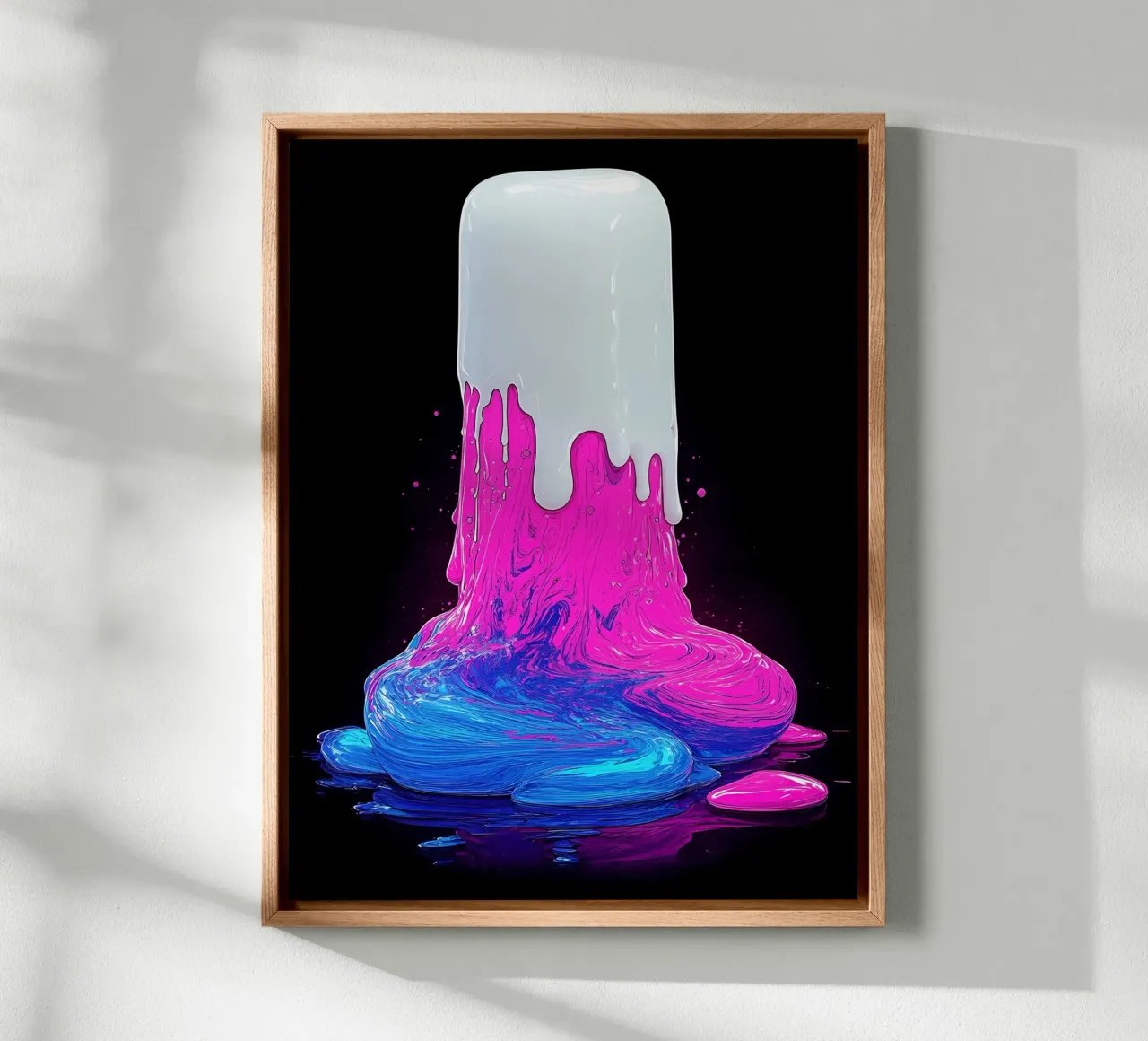 Melting Colorful Ice - Pop Art canvas with Floater frame by ColorCrash Gallery