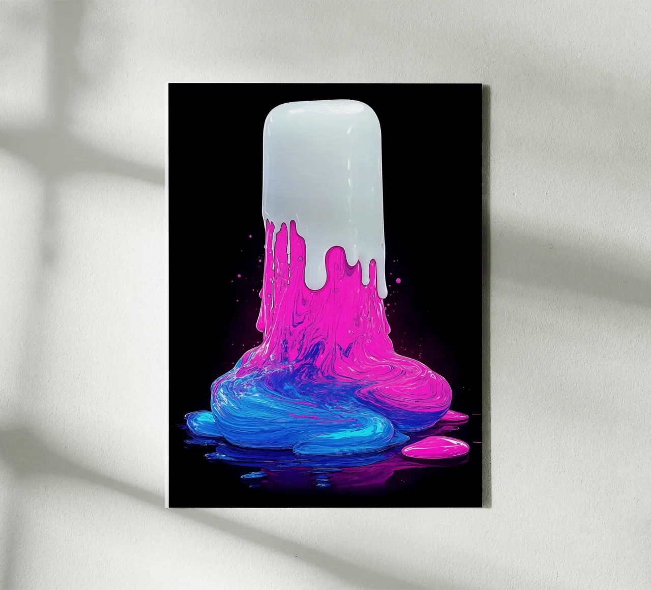 Melting Colorful Ice - Pop Art canvas with Floater frame by ColorCrash Gallery