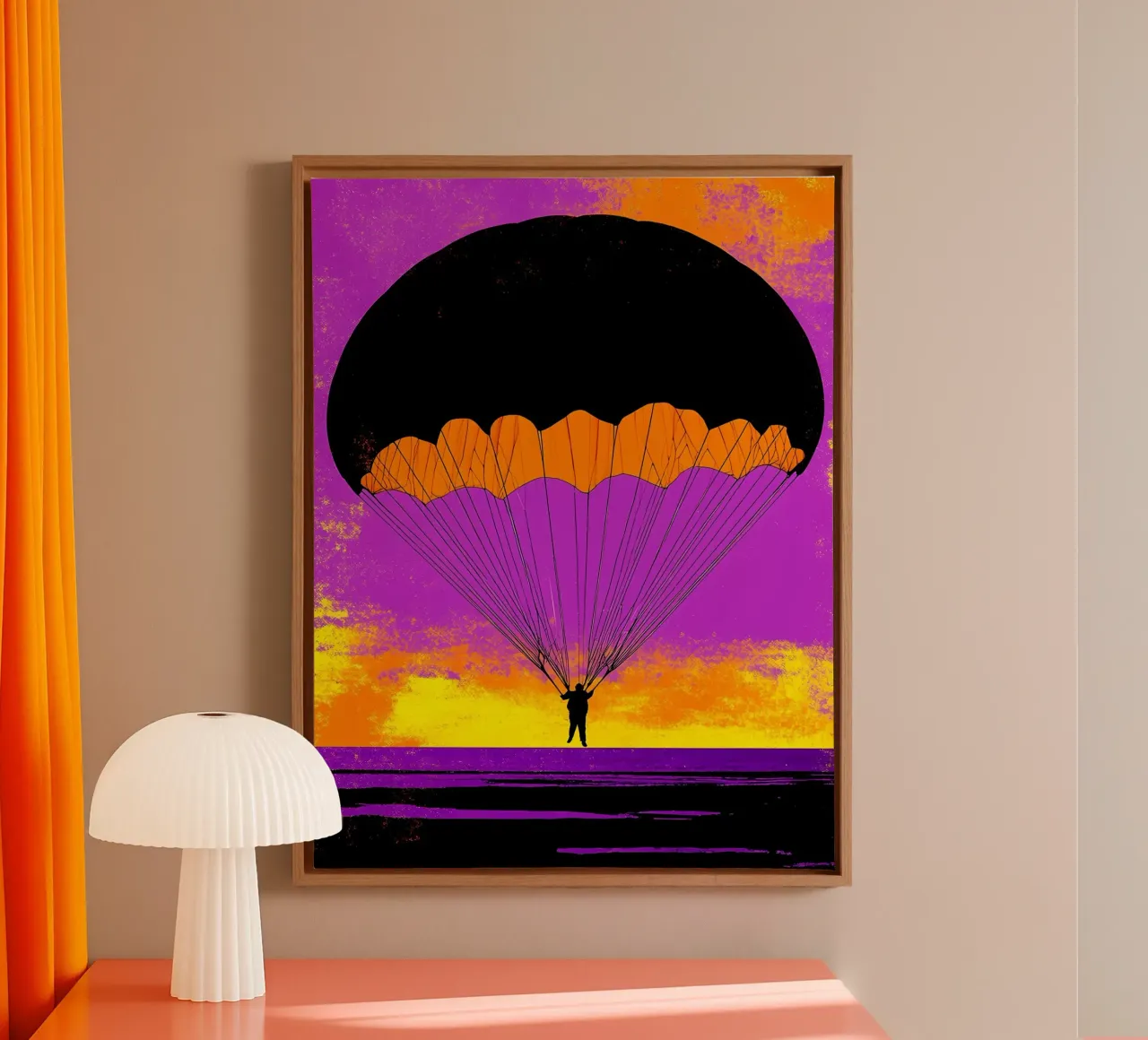 Paracadute - Pop Art tela con Cornice a cassetta da ColorCrash Gallery
