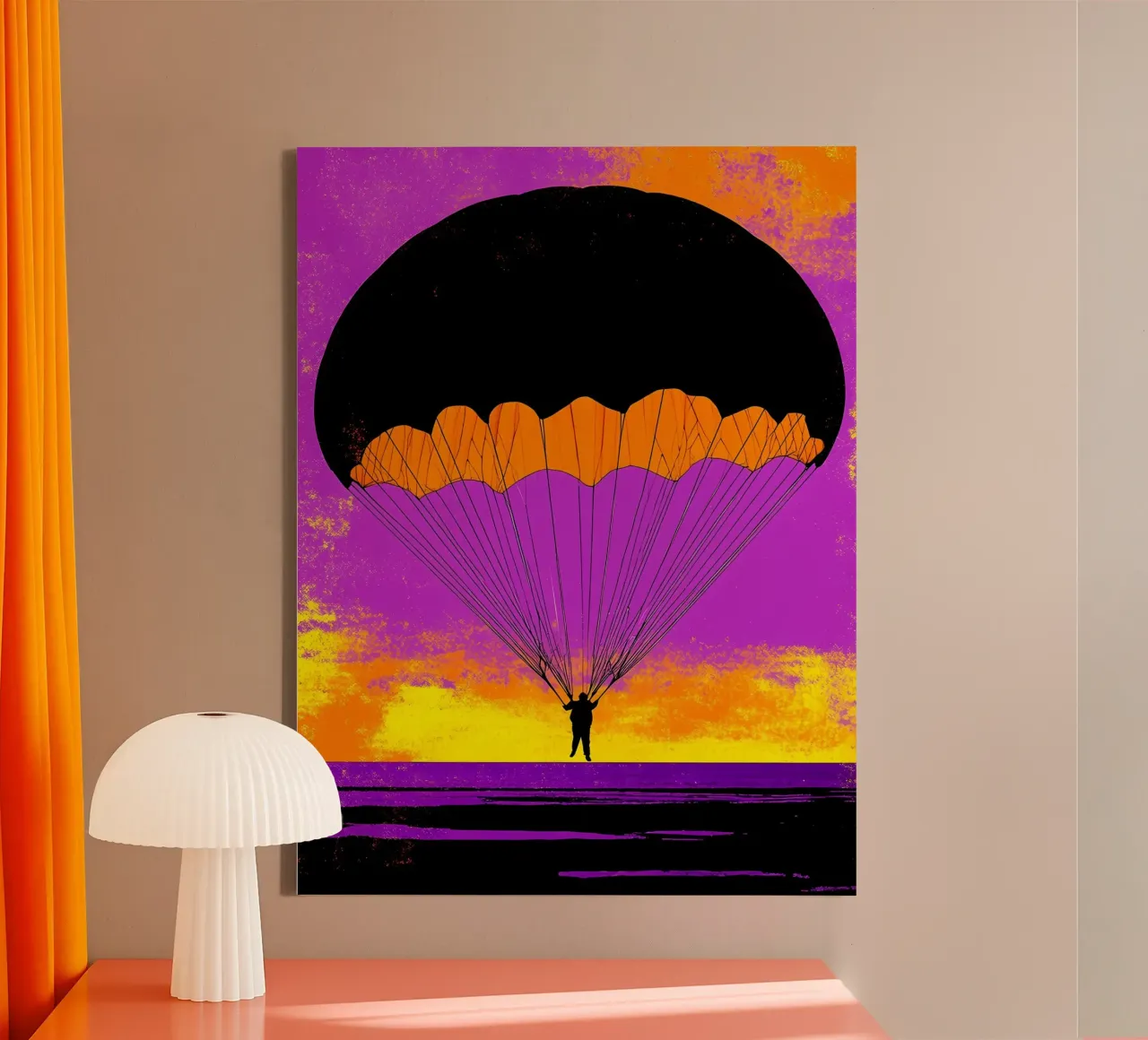 Paracadute - Pop Art tela con Cornice a cassetta da ColorCrash Gallery