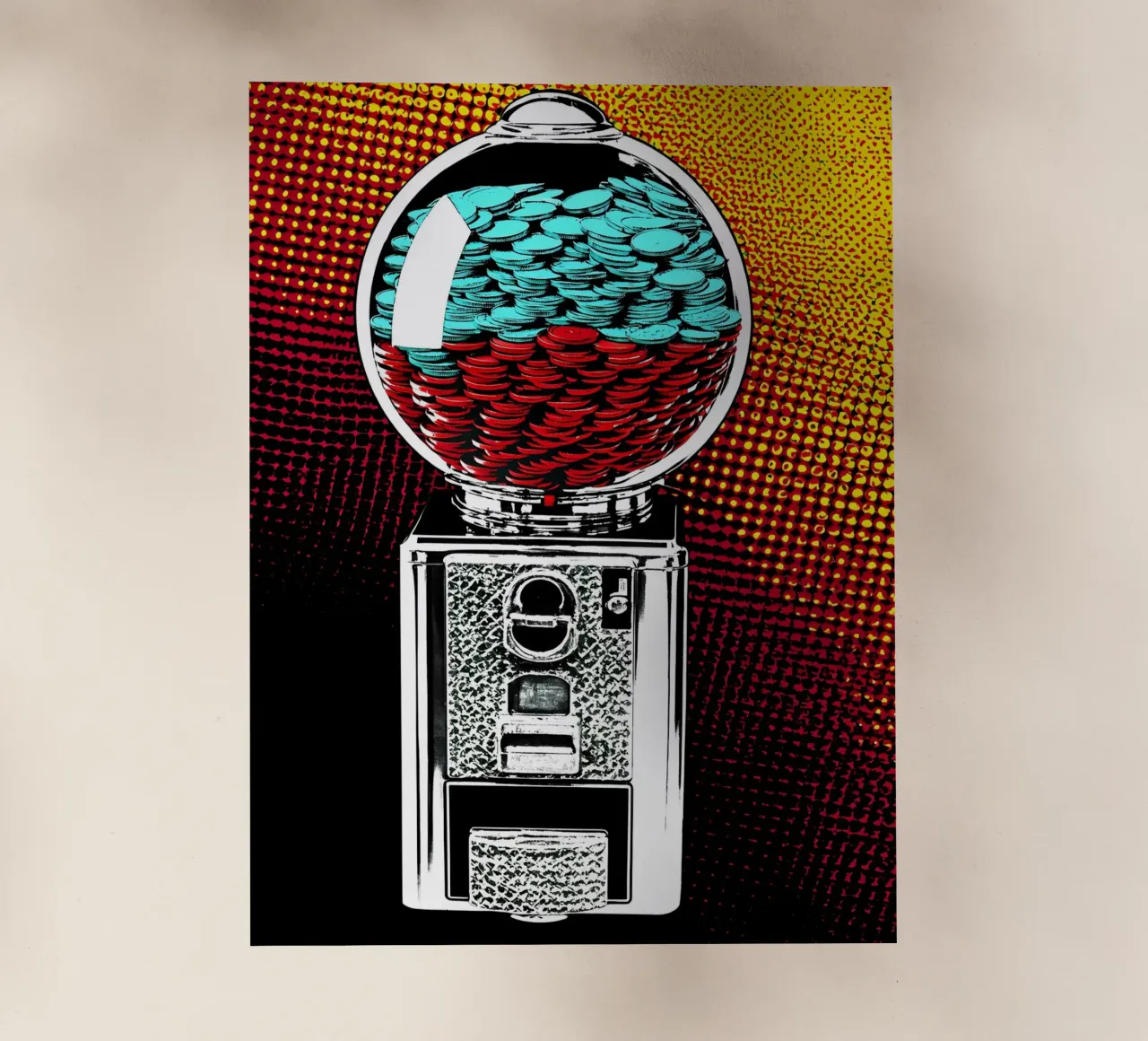 Macchina delle gomme - Pop Art pellicola backlit da ColorCrash Gallery