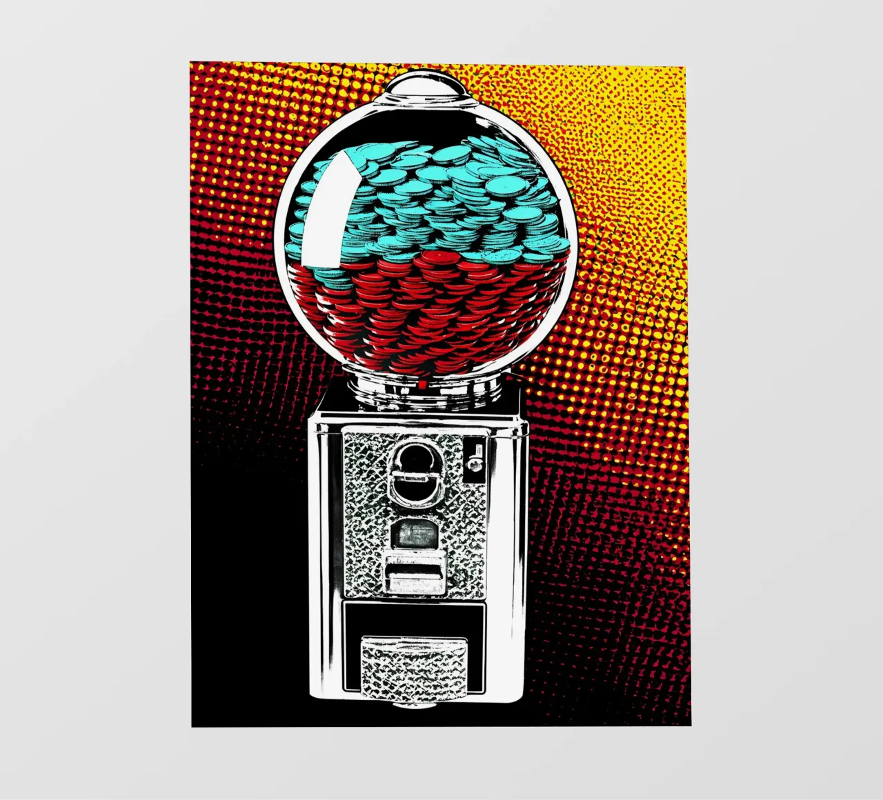 Macchina delle gomme - Pop Art pellicola backlit da ColorCrash Gallery