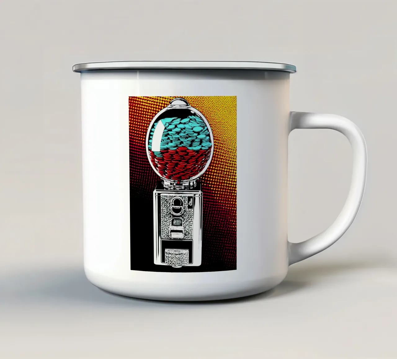Macchina delle gomme - Pop Art tazza in smalto da ColorCrash Gallery