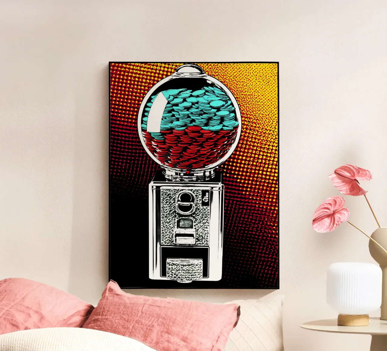 Kauwgomballenautomaat - Pop Art acryl van ColorCrash Gallery