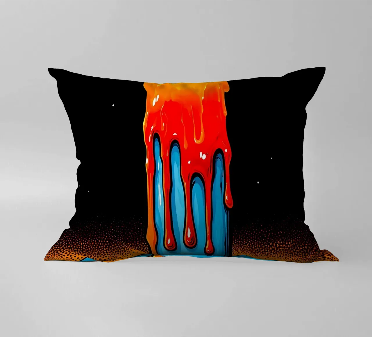 Flaming Candle - Pop Art decorative cushion by ColorCrash Gallery