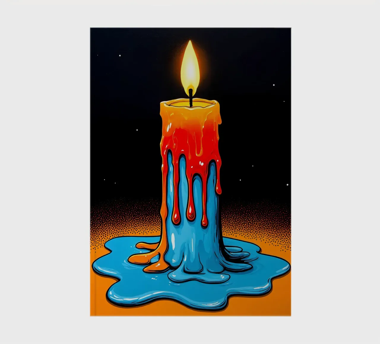 Flaming Candle - Pop Art notebook by ColorCrash Gallery