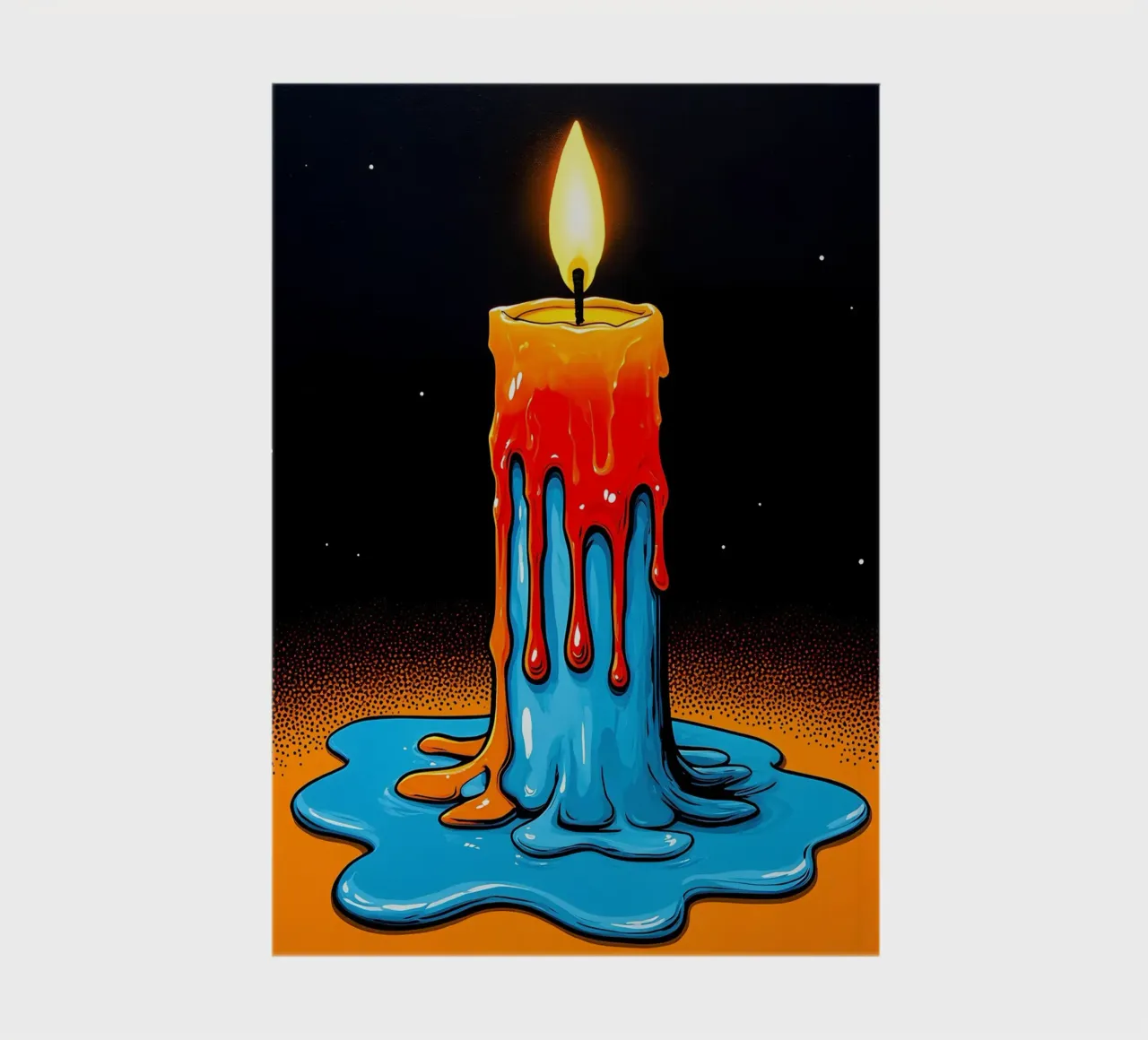 Flaming Candle - Pop Art notebook by ColorCrash Gallery