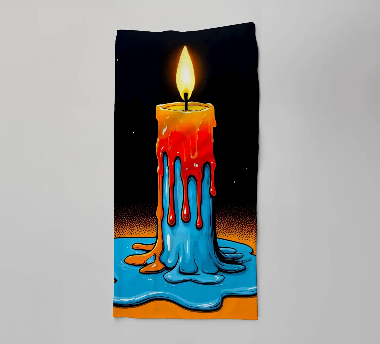 Flaming Candle - Pop Art towel by ColorCrash Gallery