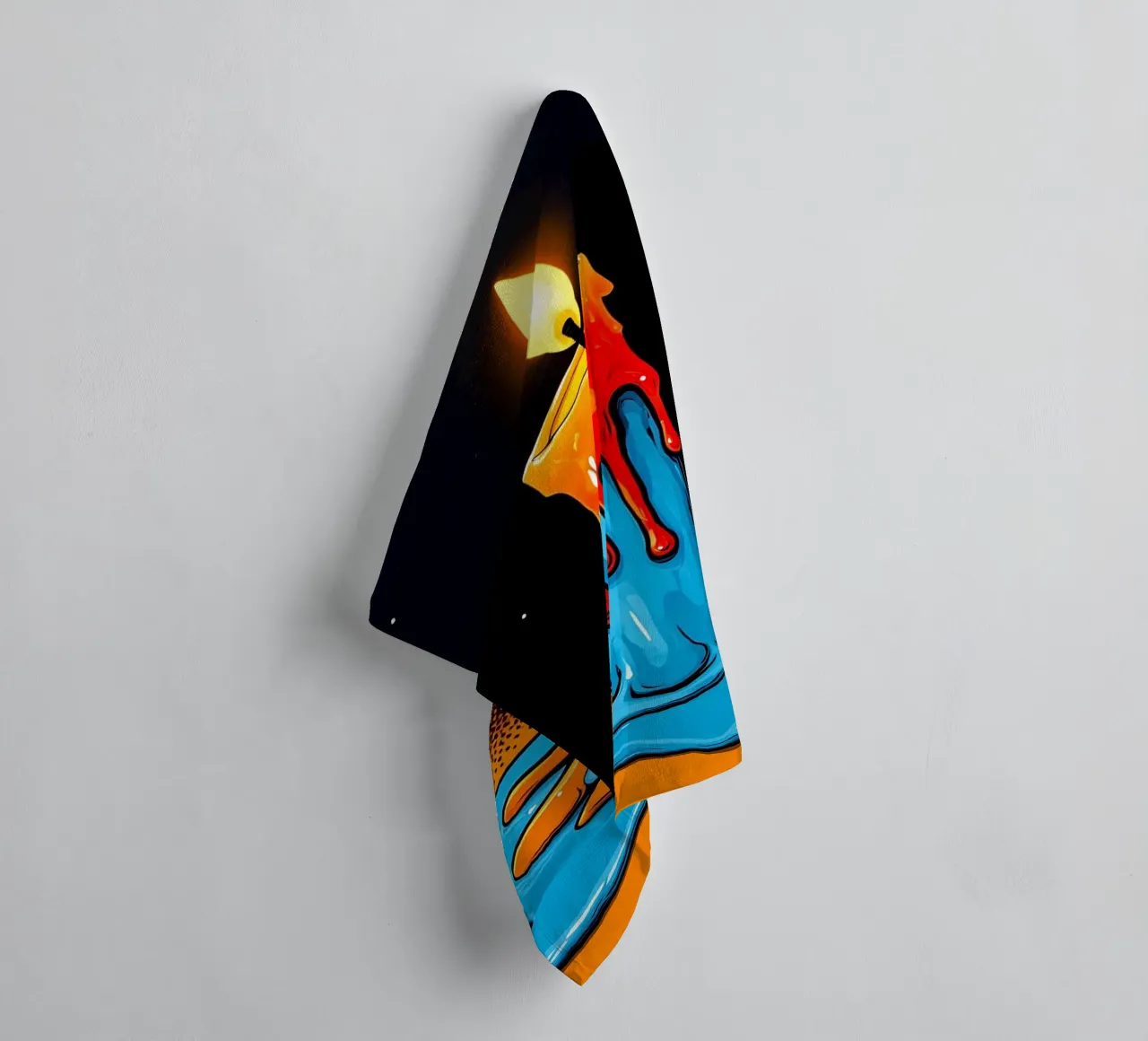 Flaming Candle - Pop Art towel by ColorCrash Gallery