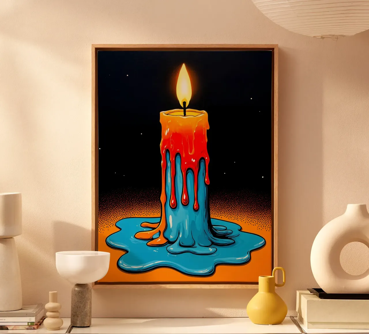 Flaming Candle - Pop Art canvas by ColorCrash Gallery