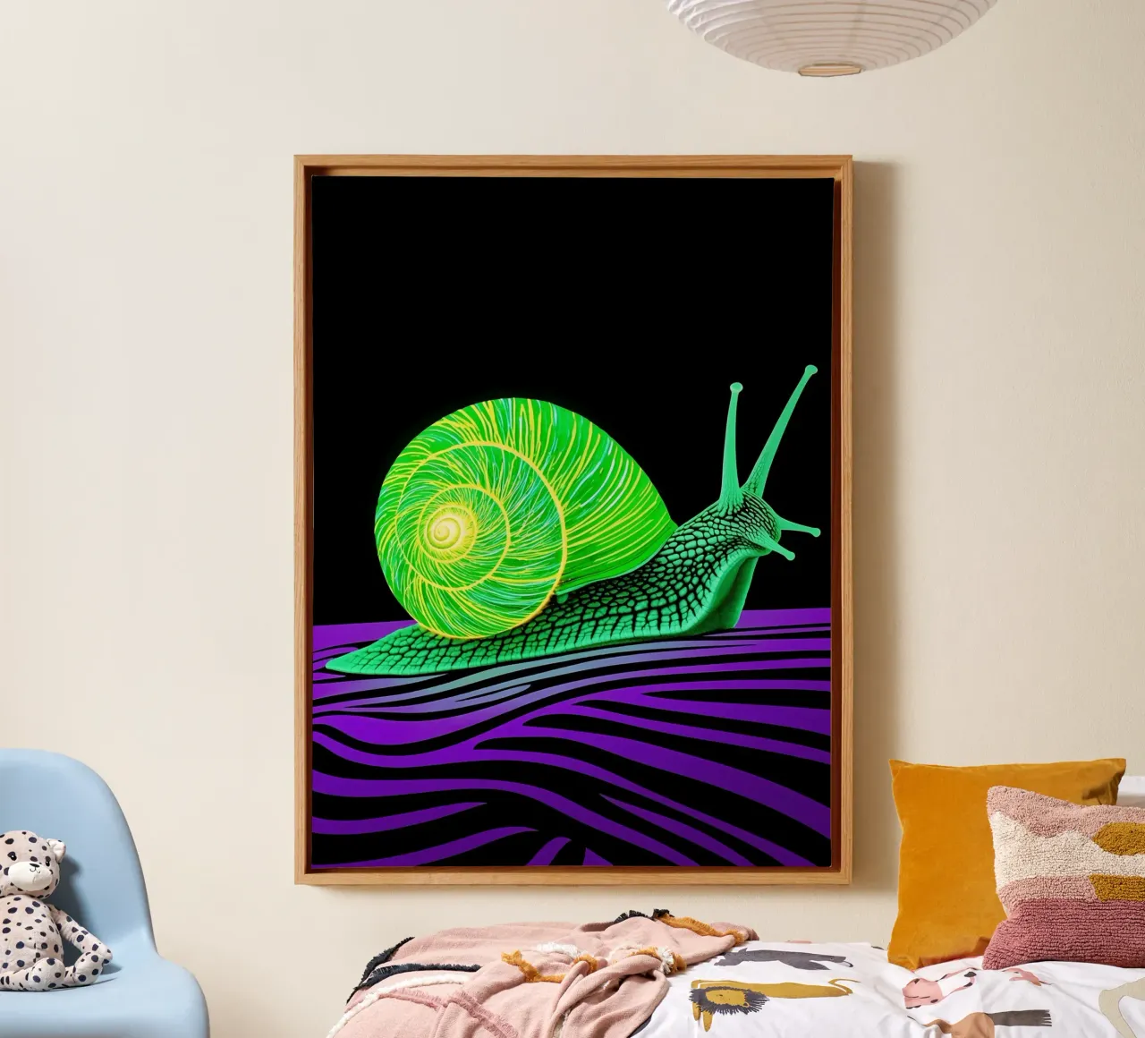 Lumaca - Pop Art tela con Cornice a cassetta da ColorCrash Gallery