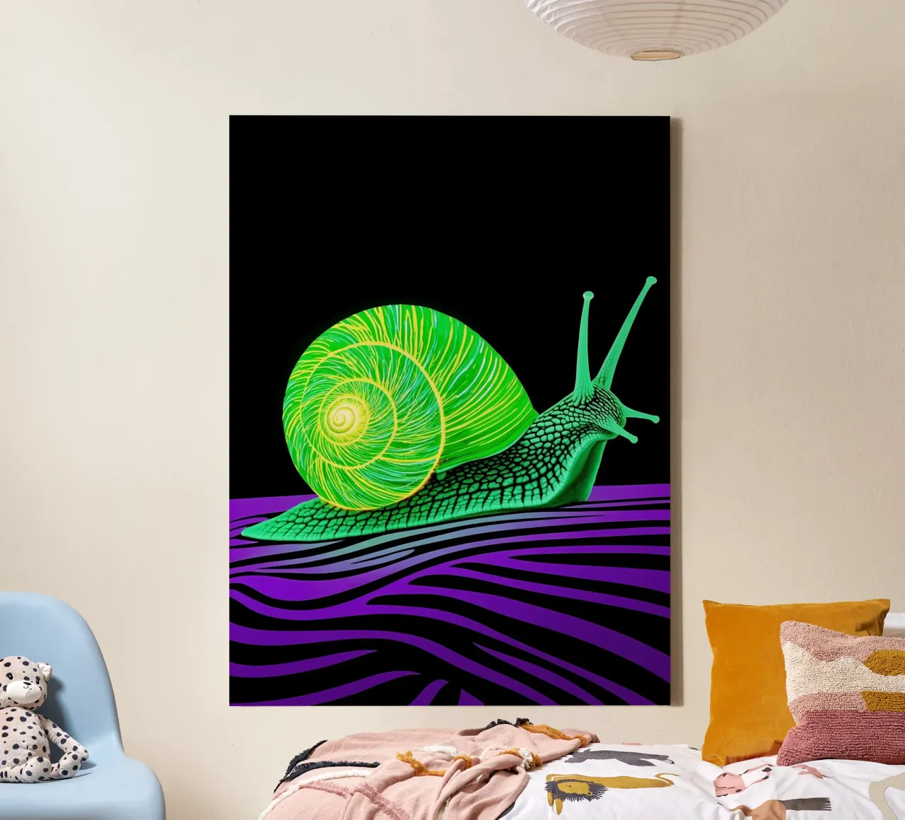 Lumaca - Pop Art tela con Cornice a cassetta da ColorCrash Gallery