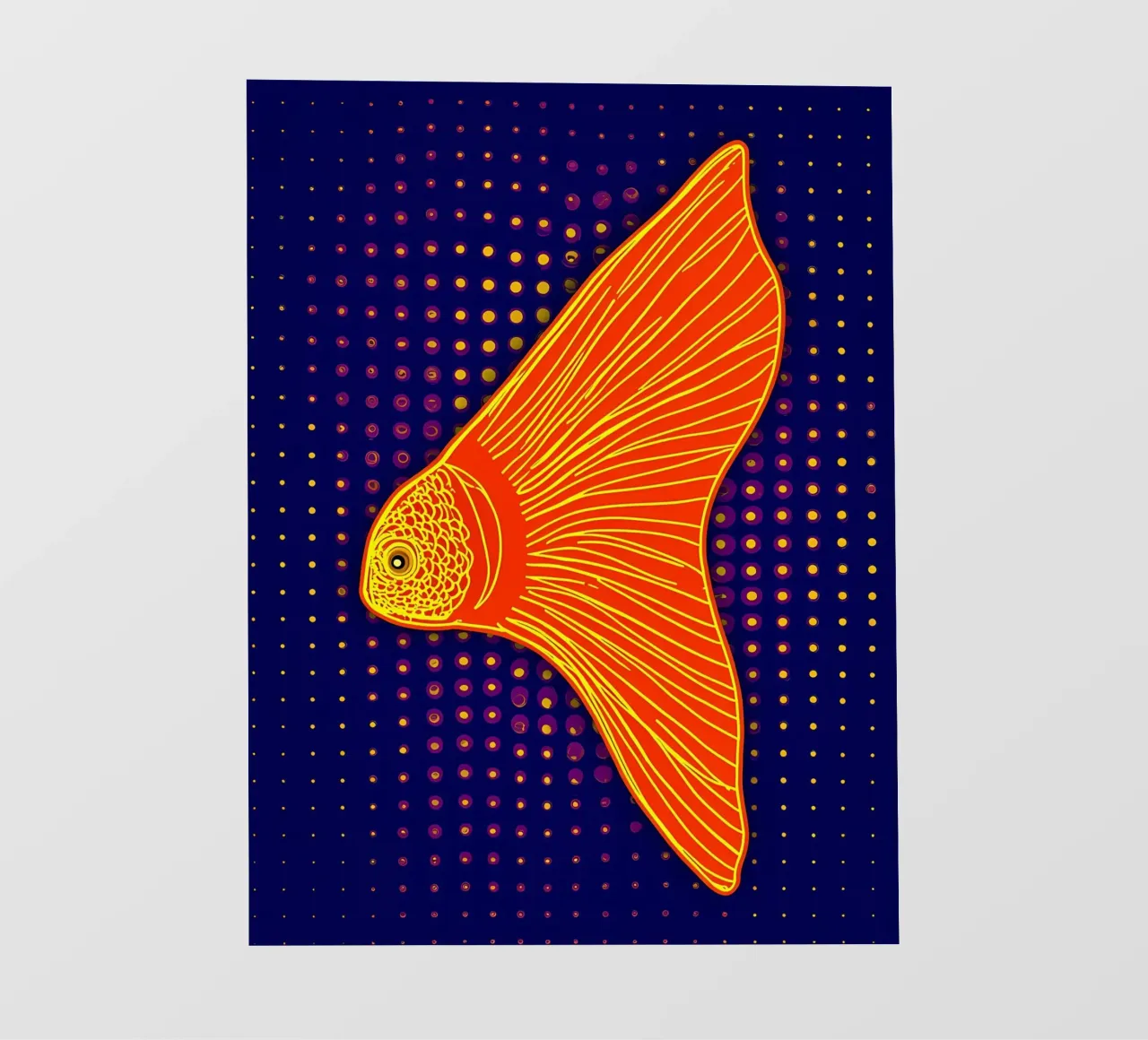 Pesce rosso - Pop Art telo in pvc da ColorCrash Gallery