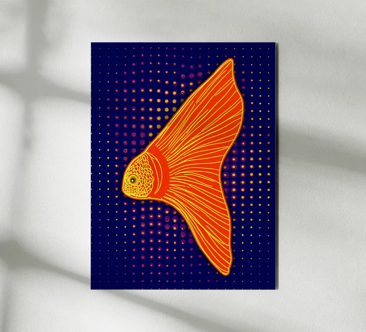 Pesce rosso - Pop Art alluminio dibond da ColorCrash Gallery