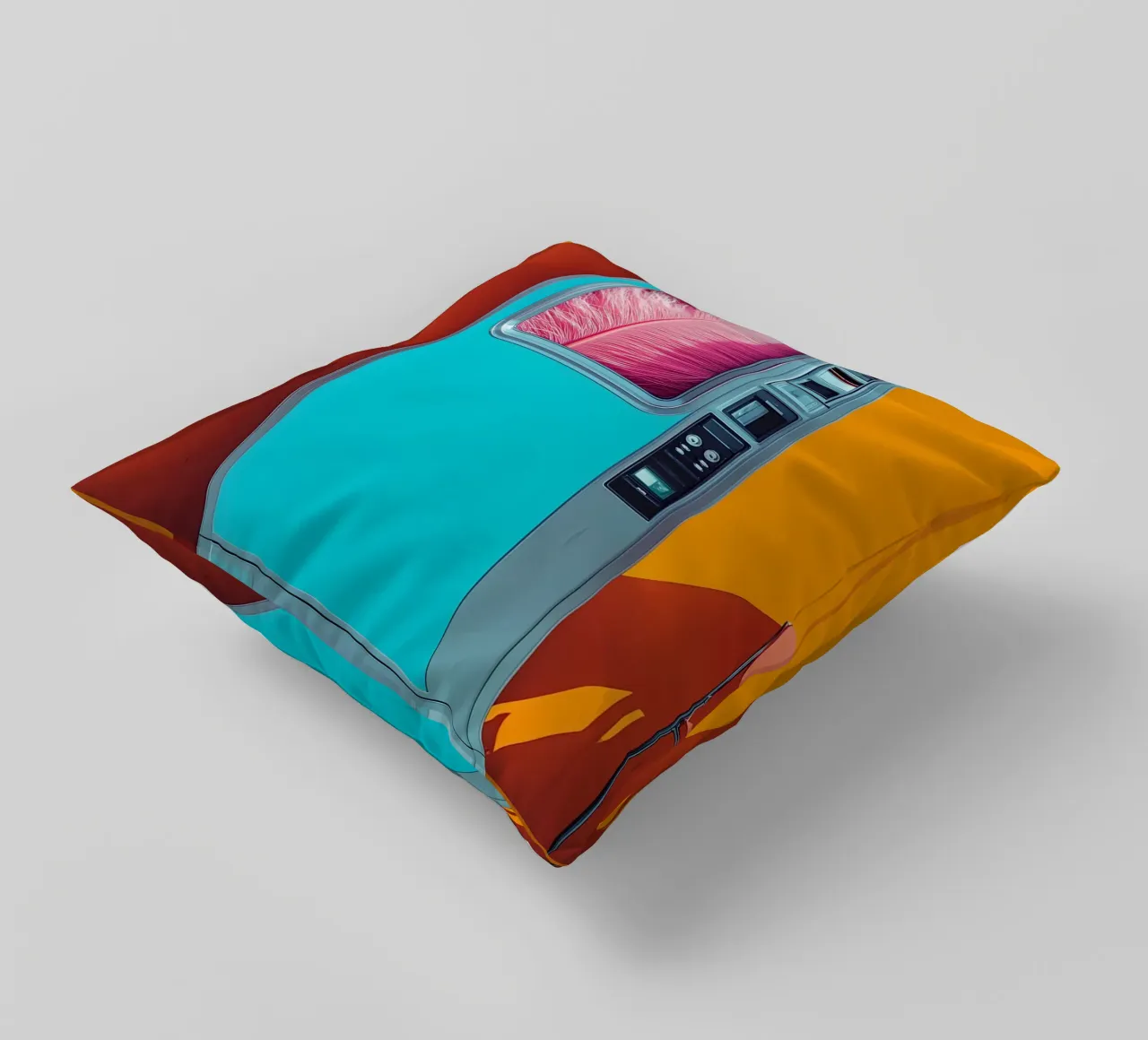 Piuma nel distributore automatico - Pop Art cuscino da ColorCrash Gallery