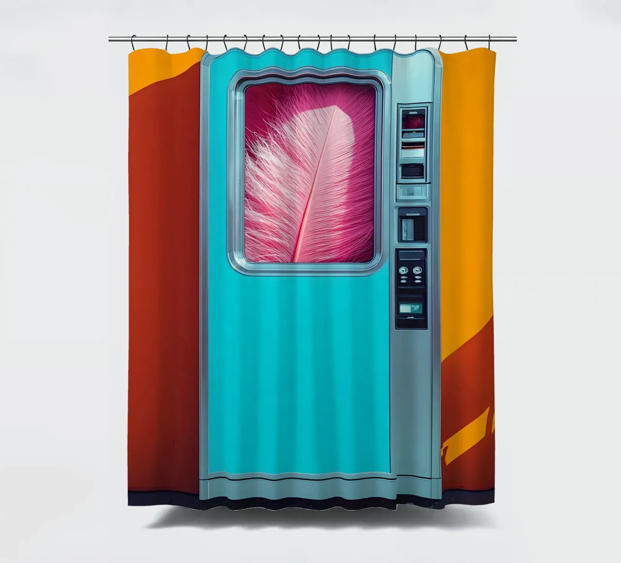 Piuma nel distributore automatico - Pop Art tenda da doccia da ColorCrash Gallery