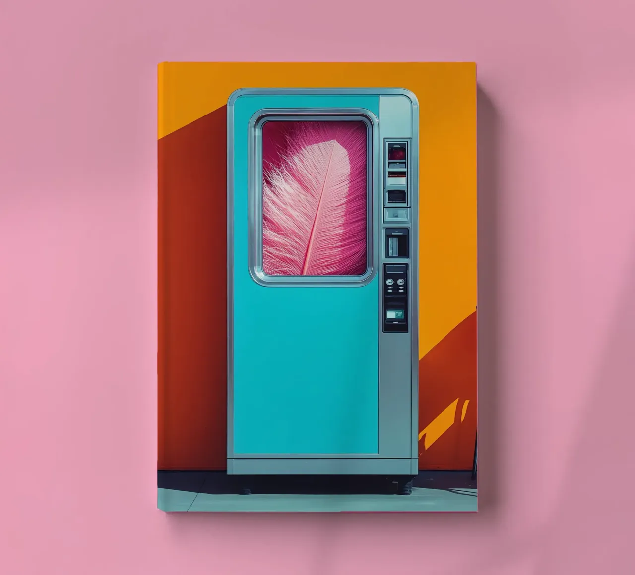 Feather In Vending Machine - Pop Art notebook by ColorCrash Gallery