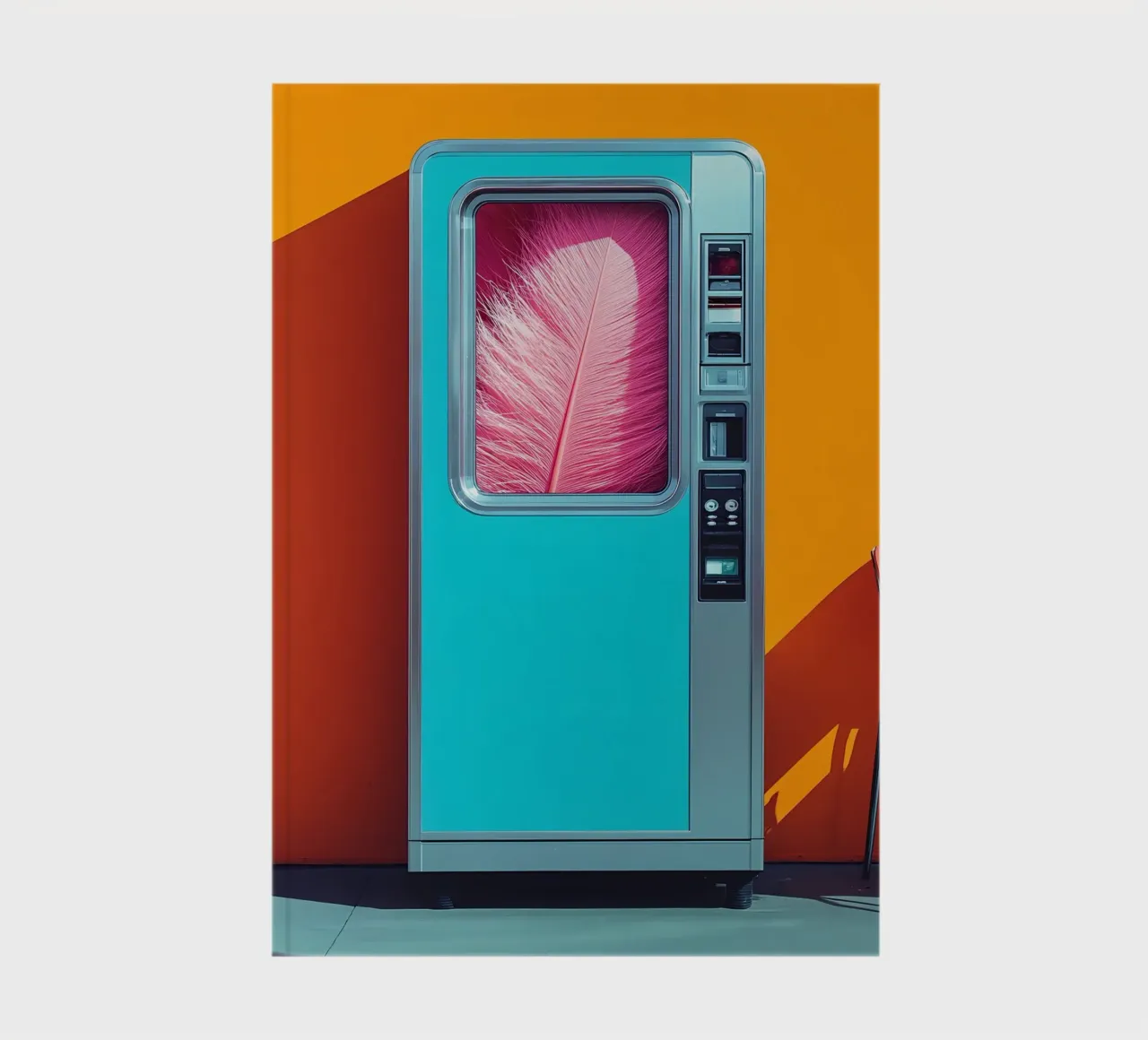 Feather In Vending Machine - Pop Art notebook by ColorCrash Gallery