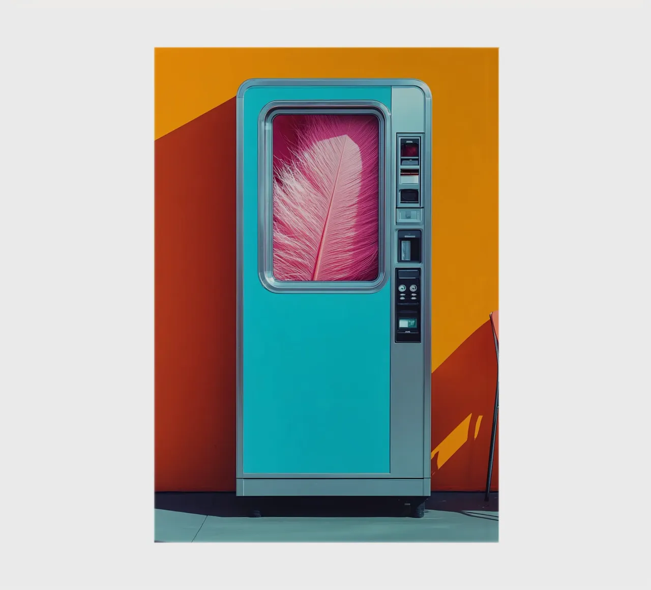 Feather In Vending Machine - Pop Art notebook by ColorCrash Gallery