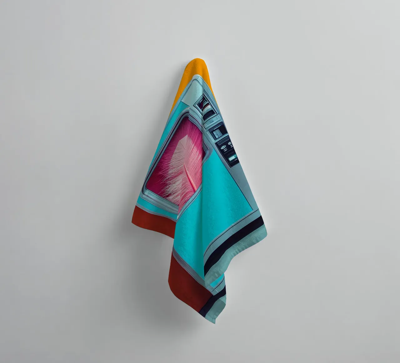 Feather In Vending Machine - Pop Art towel by ColorCrash Gallery