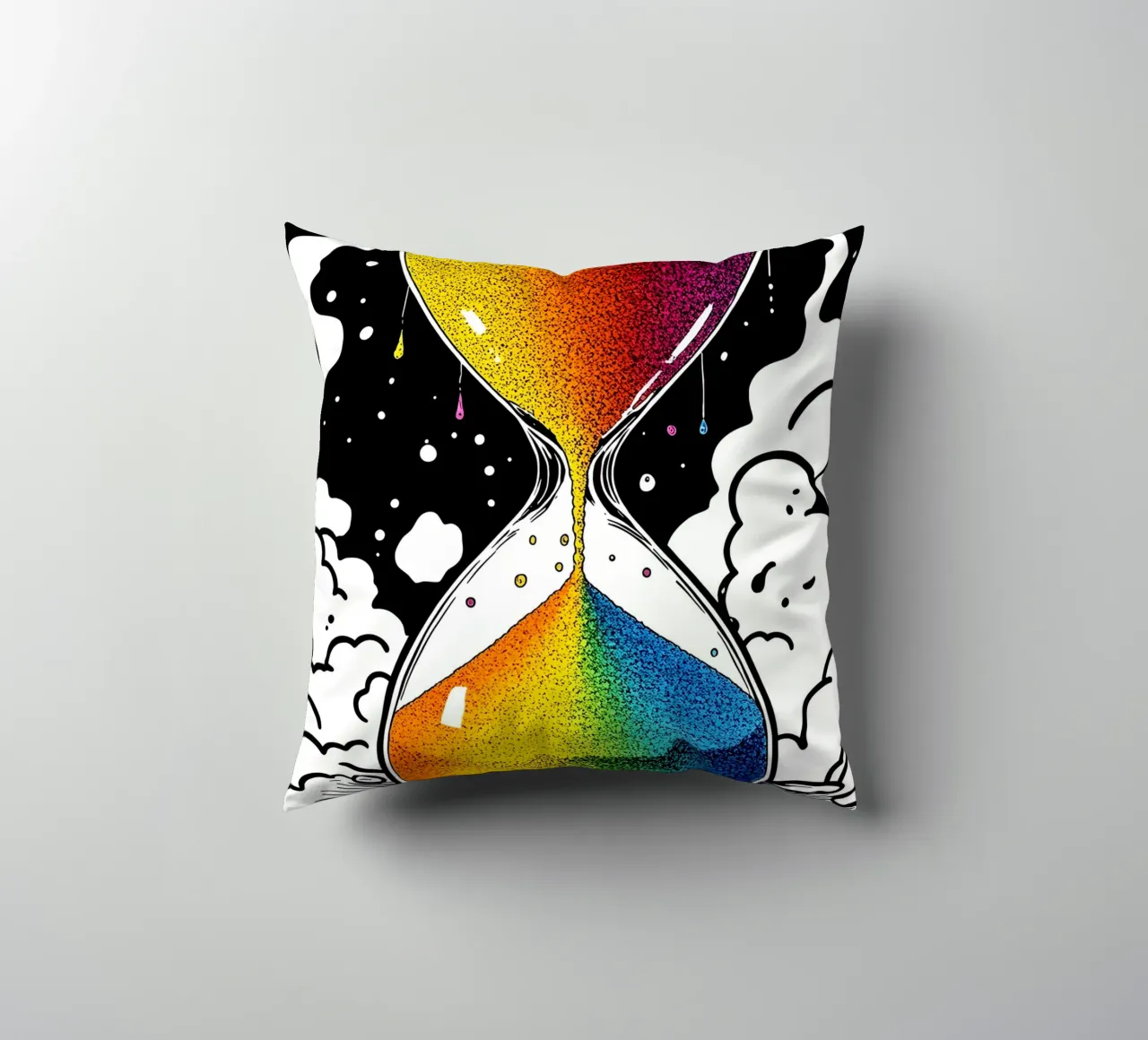 Clessidra di sabbia colorata - Pop Art cuscino da ColorCrash Gallery