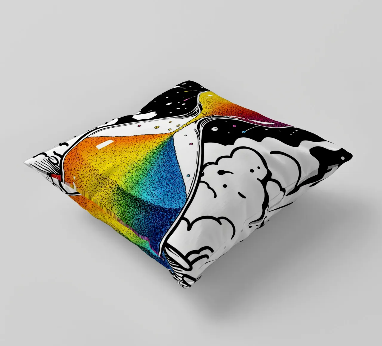 Clessidra di sabbia colorata - Pop Art cuscino da ColorCrash Gallery