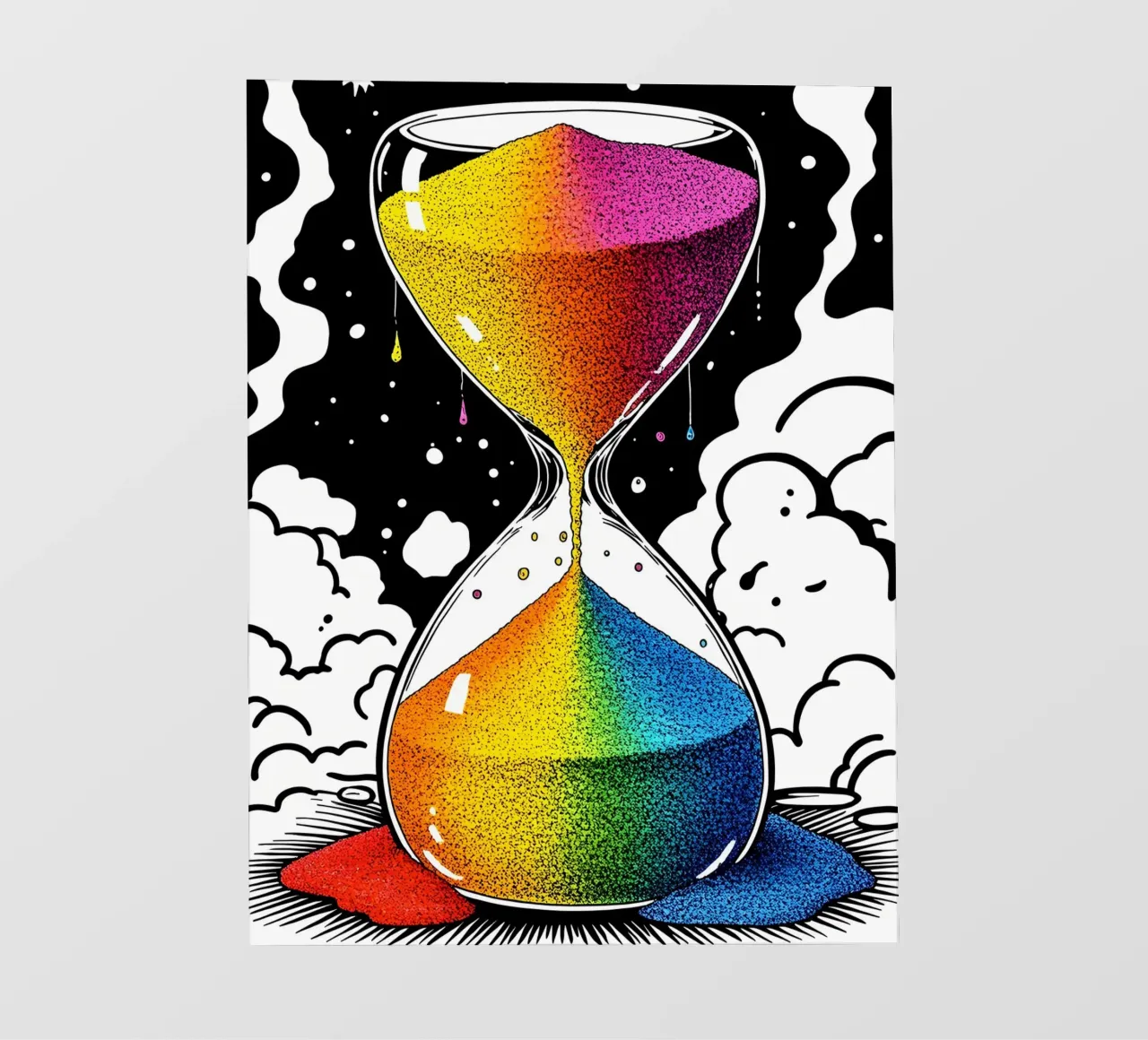 Clessidra di sabbia colorata - Pop Art telo in pvc da ColorCrash Gallery