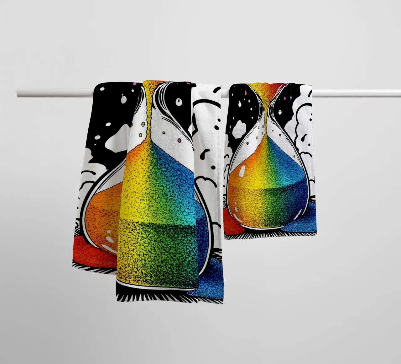 Clessidra di sabbia colorata - Pop Art asciugamano da bagno da ColorCrash Gallery