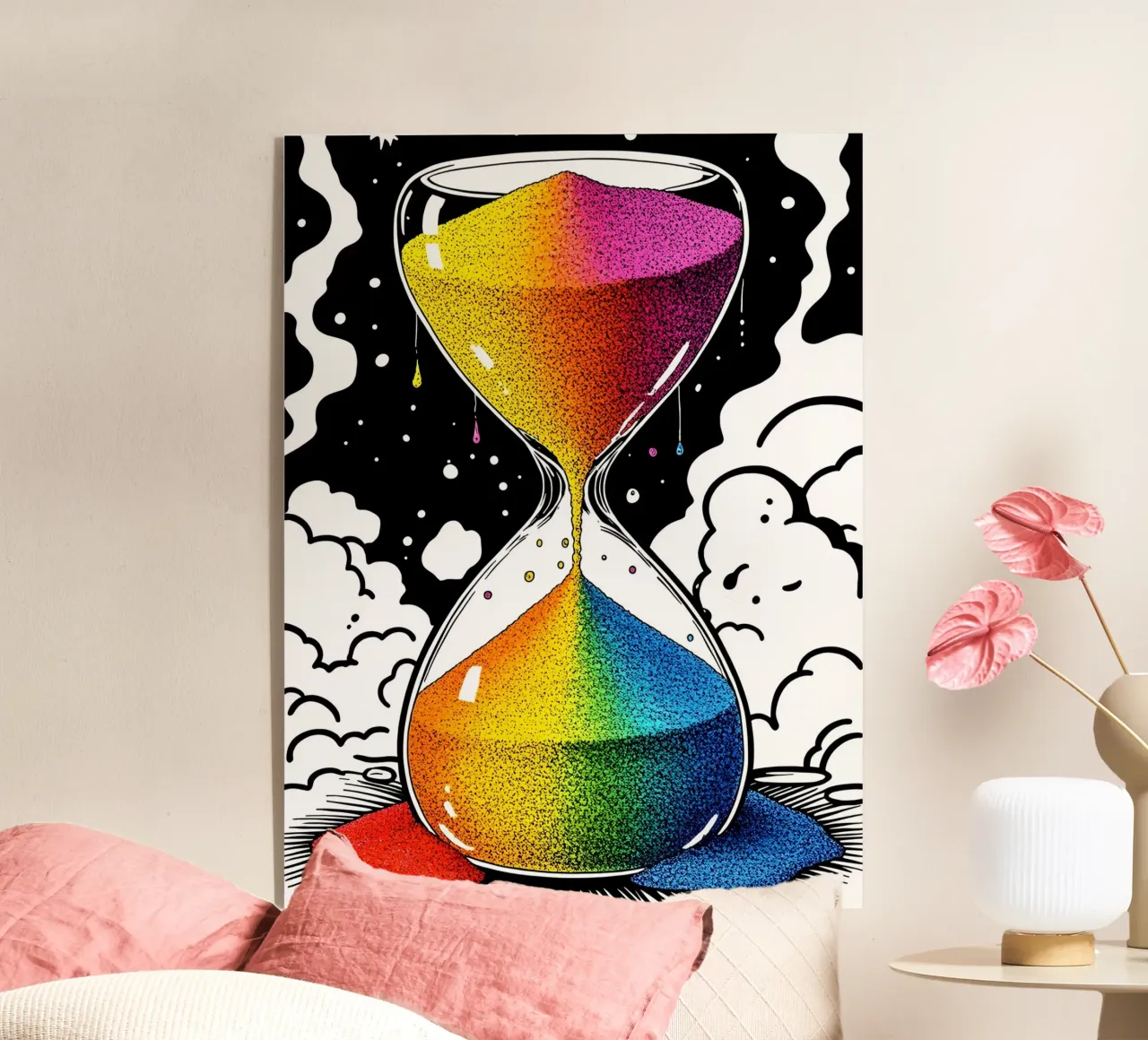 Clessidra di sabbia colorata - Pop Art plexiglass da ColorCrash Gallery
