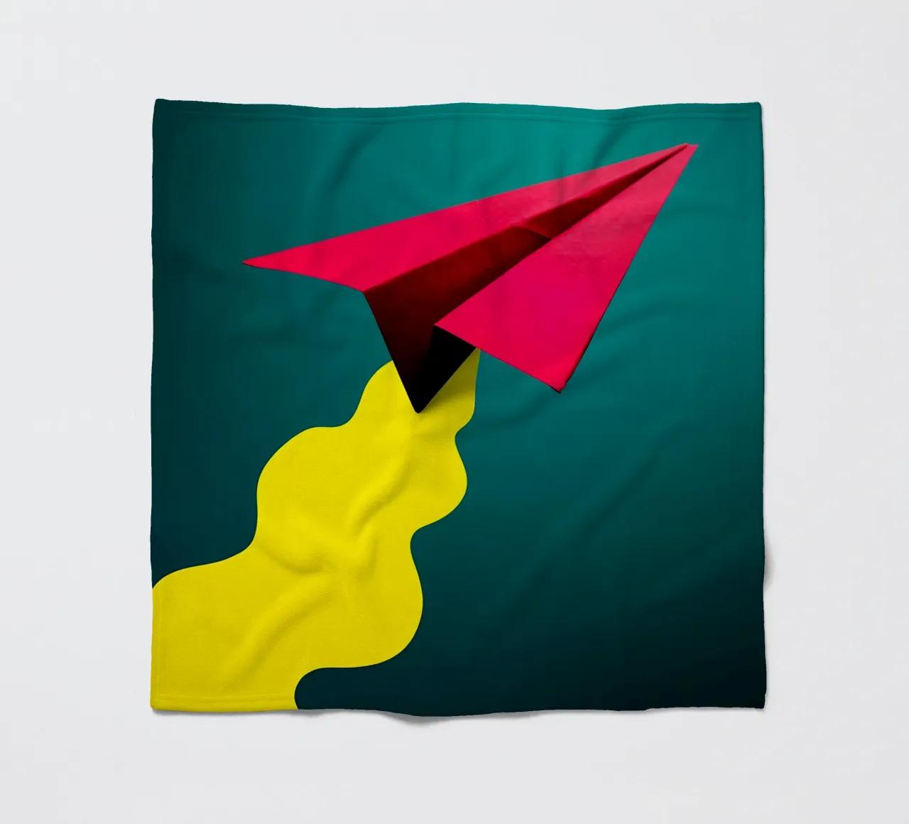 Papierflugzeug - Pop Art Fleecedecke von ColorCrash Gallery