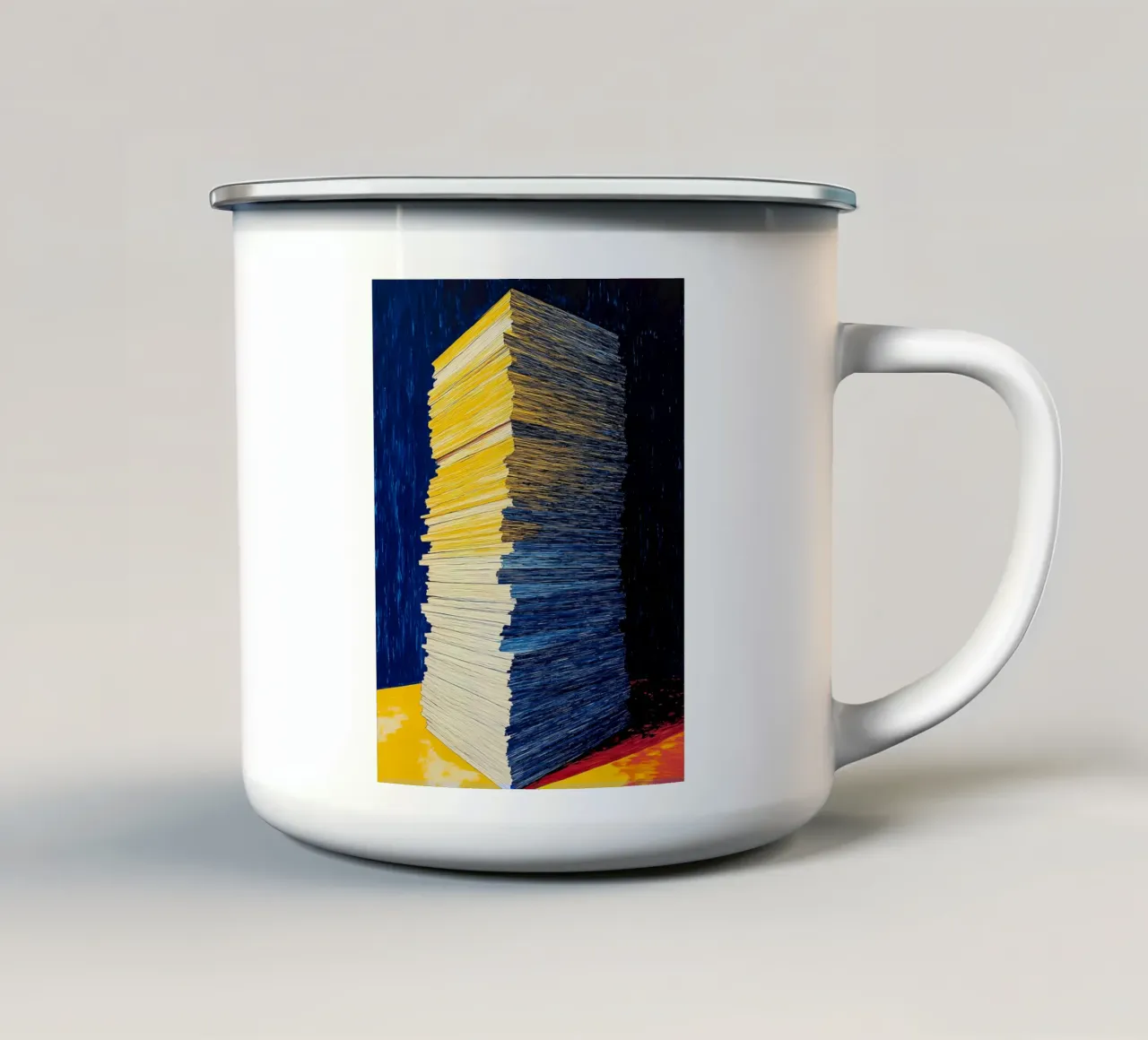 Stack Of Papers - Pop Art enamel mug by ColorCrash Gallery