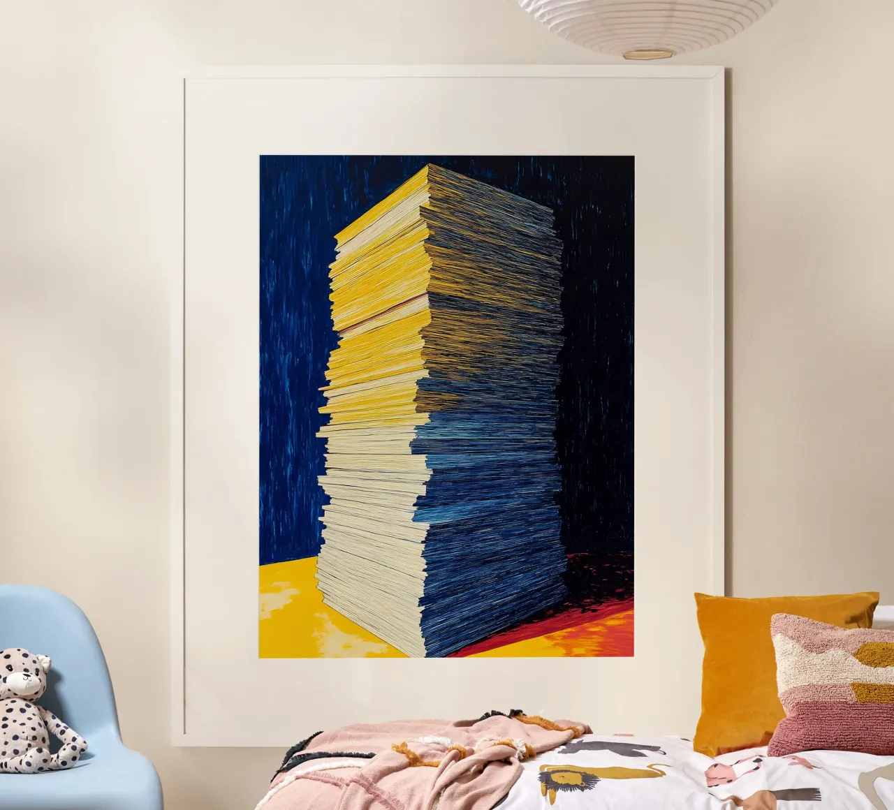 Stack Of Papers - Pop Art poster with plastic frame by ColorCrash Gallery